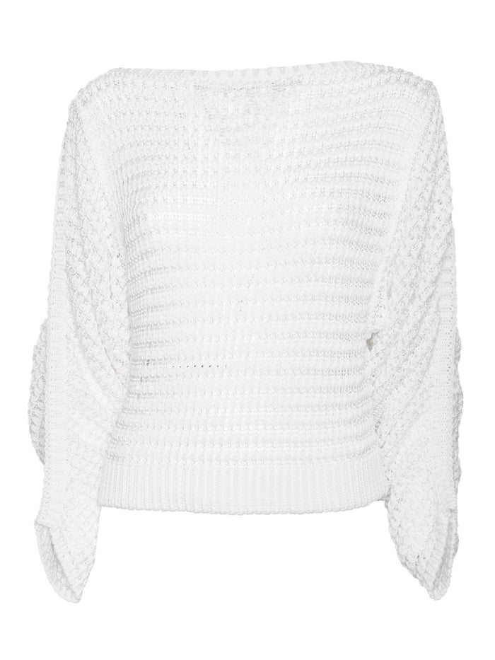 White Sweater Cotton Crewneck