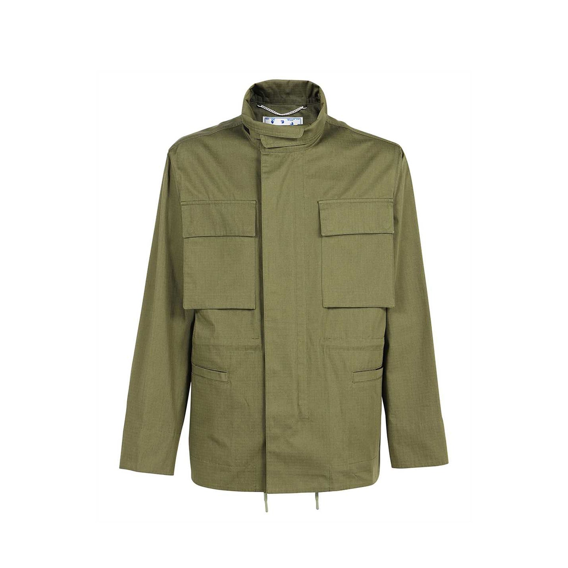Off-White Arrow Field Cotton Jacket Green