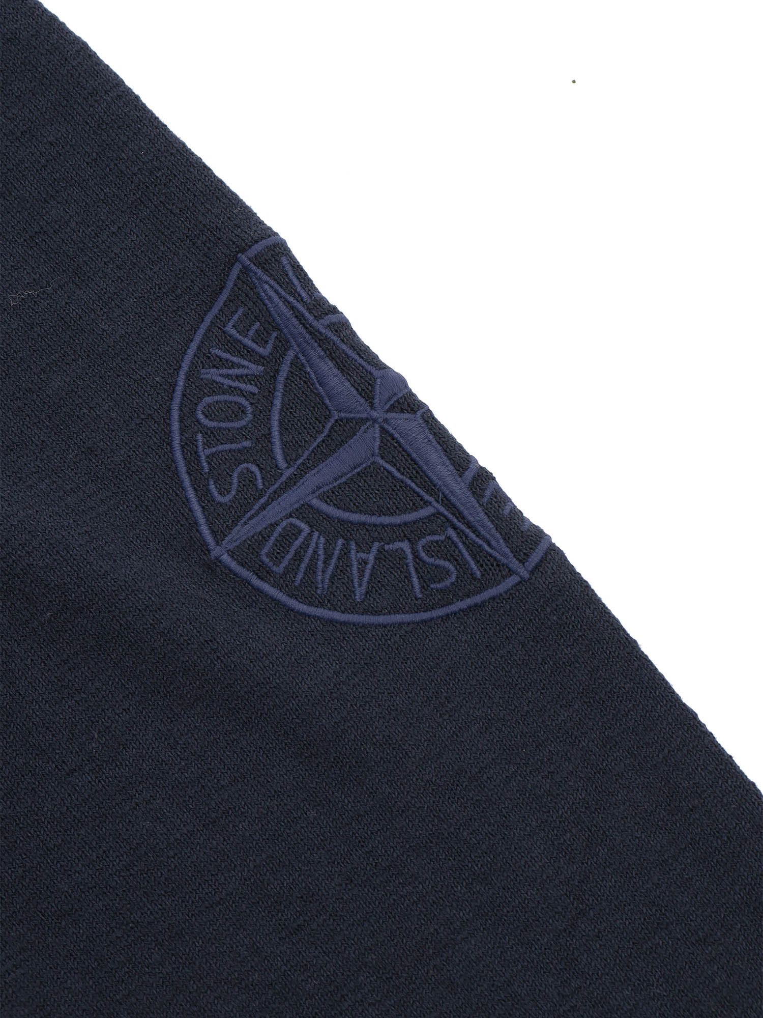 Blue sweater with logo Cotton Polyamide Crewneck