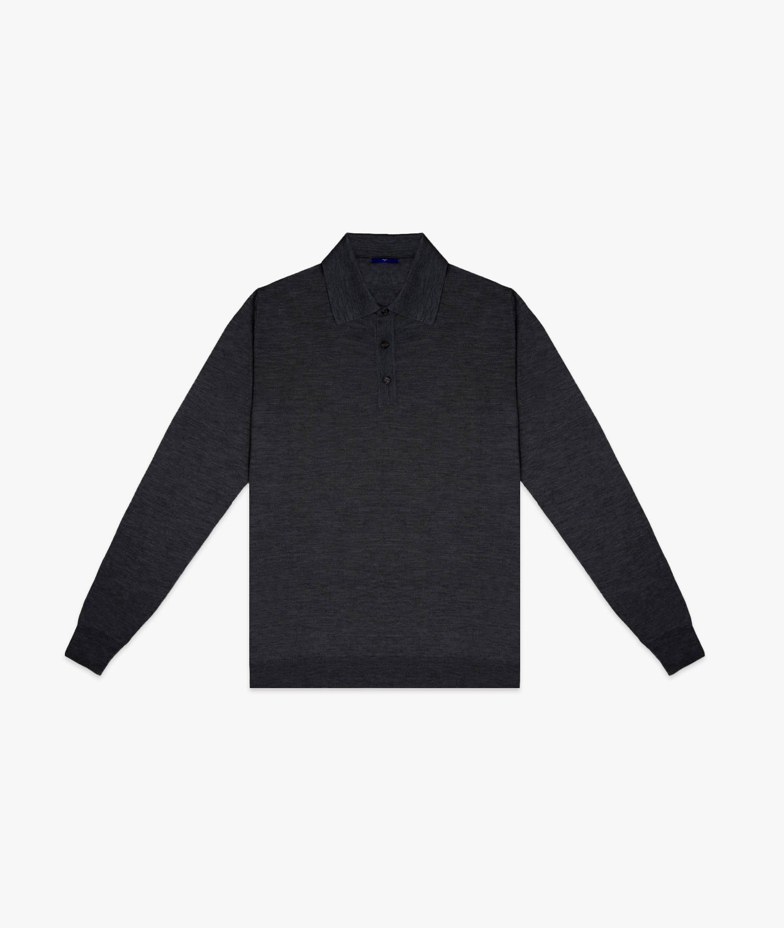 Cashmere And Silk Polo Shirt Vienna Black Pullover M/lunga