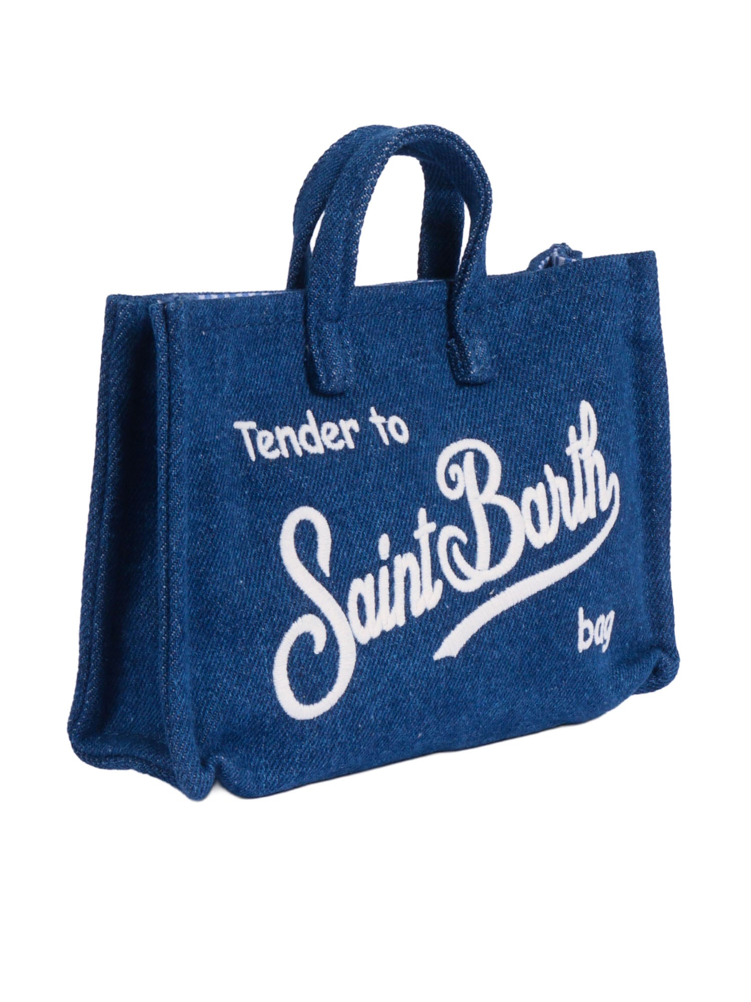 Phone Bag Denim-Denim Emb Blue Cotton Polyester Handbag