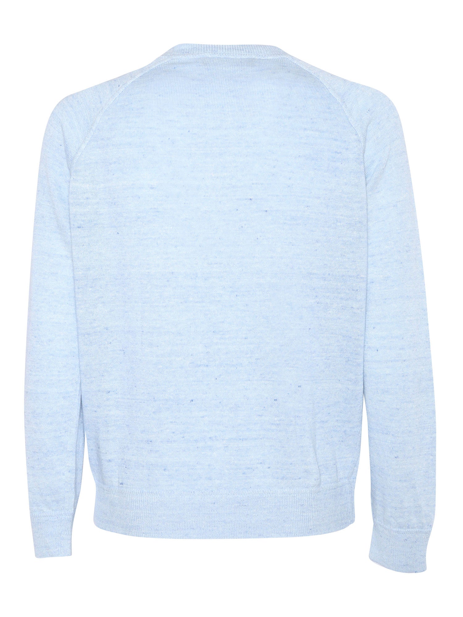 Crewneck Sweater Ls Blue Linen Cotton