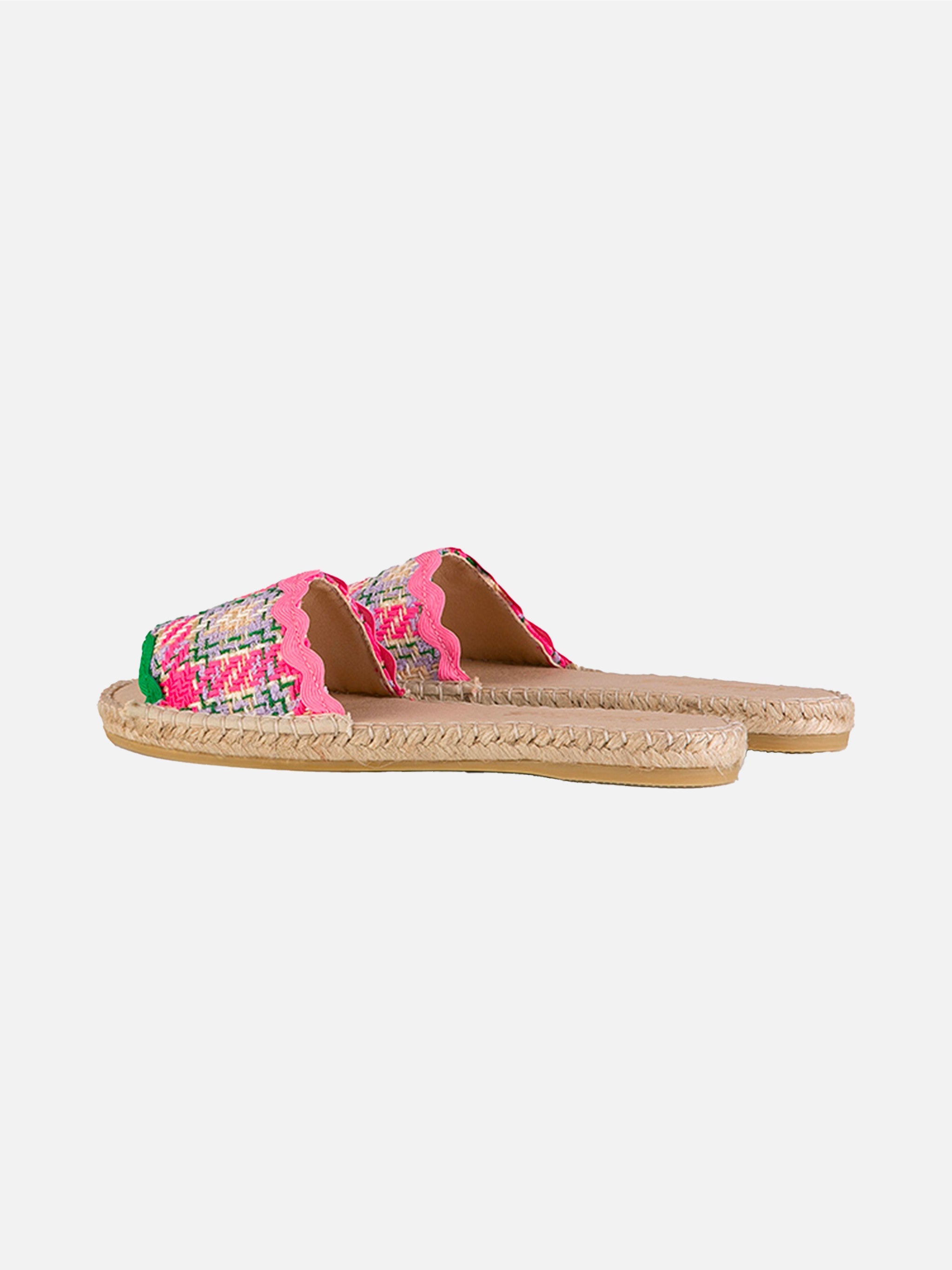 Luz Wave Espadrilla Slides With Tweed Pattern Pink Shoe
