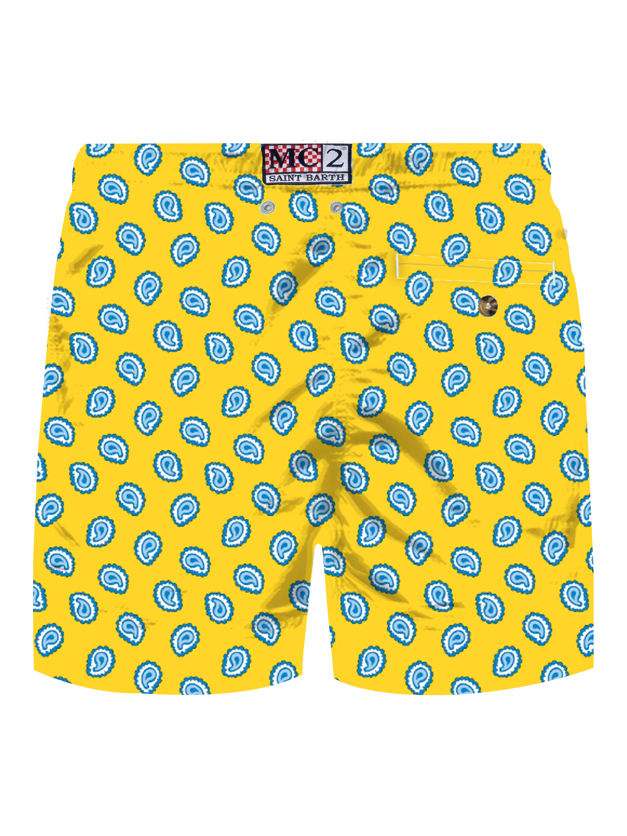 Lighting Swim Shorts With Paisley Tie Print Yellow Swimshort