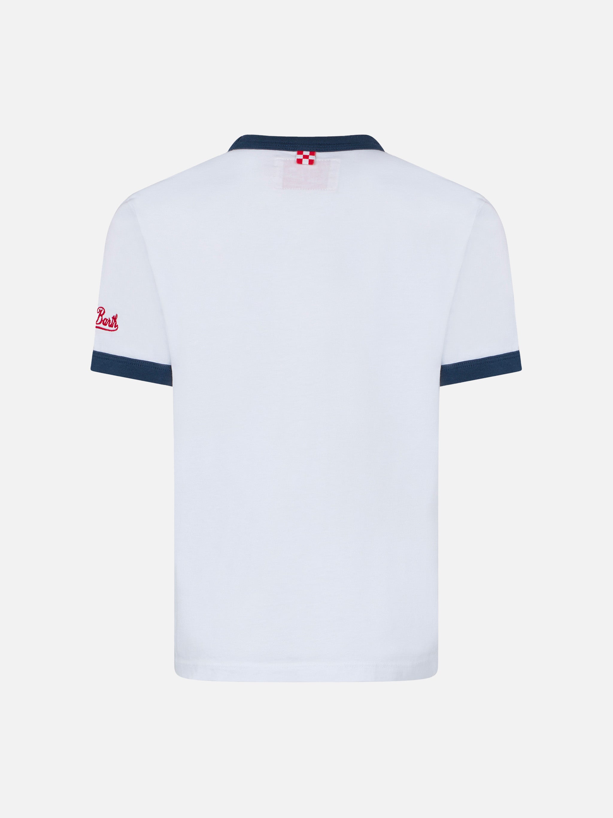 Boy Cotton T-Shirt With Embroidery White