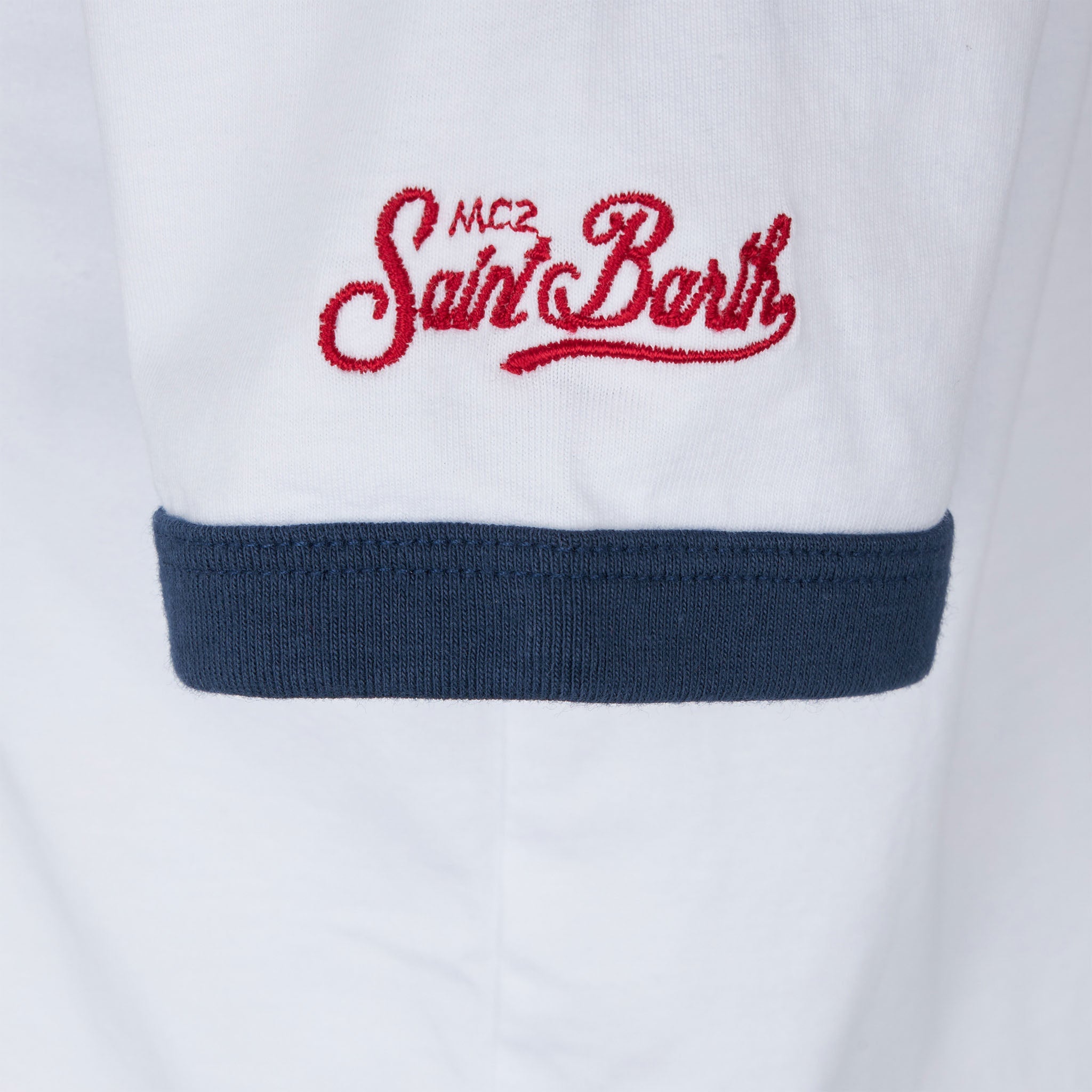 Boy Cotton T-Shirt With Embroidery White