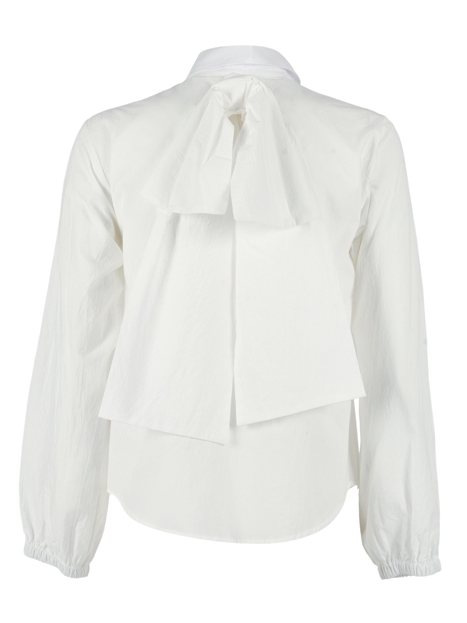 WRINKLED POPLIN SHIRT GIRL White Cotton
