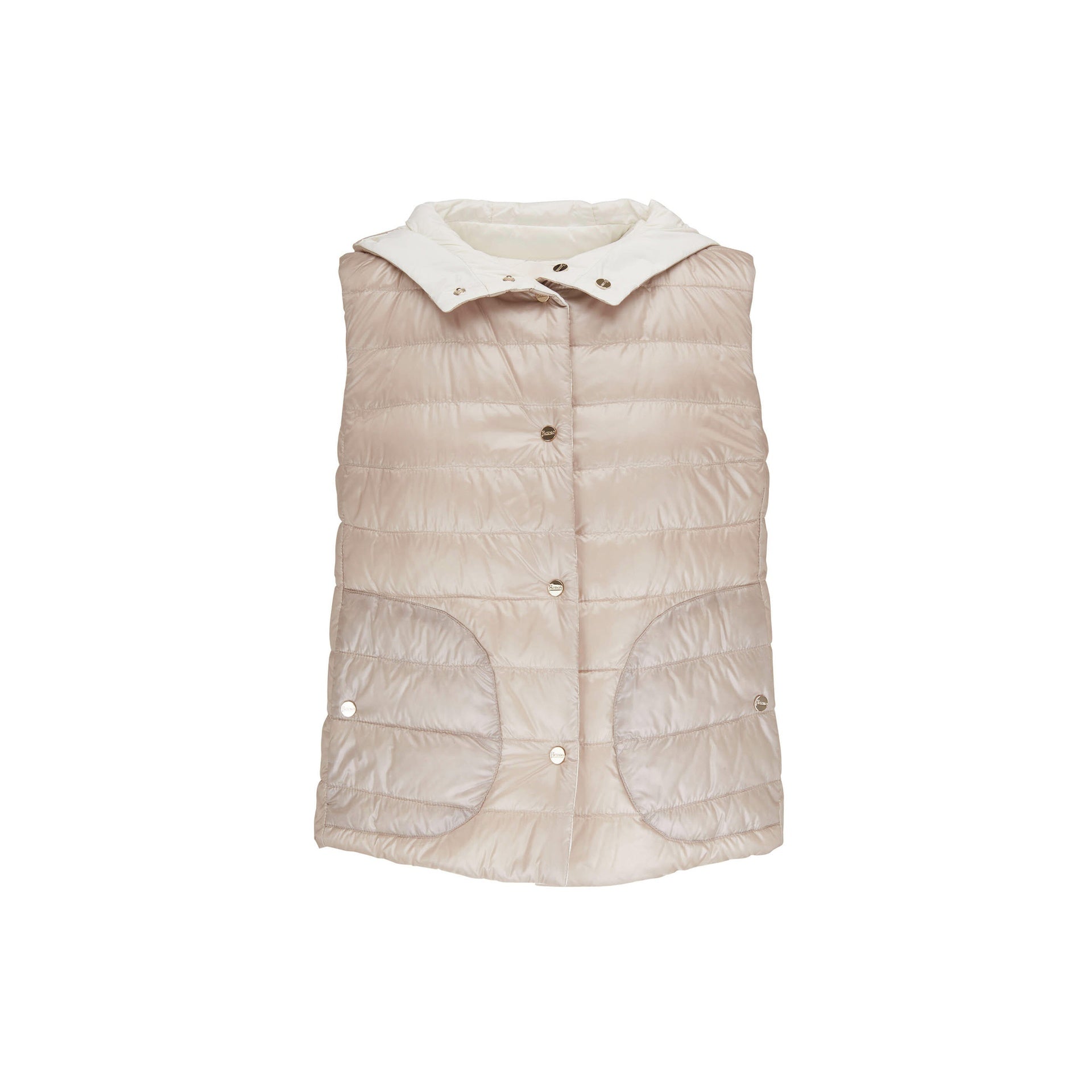 Herno Ultralight Hooded Reversible Vest White Polyamide