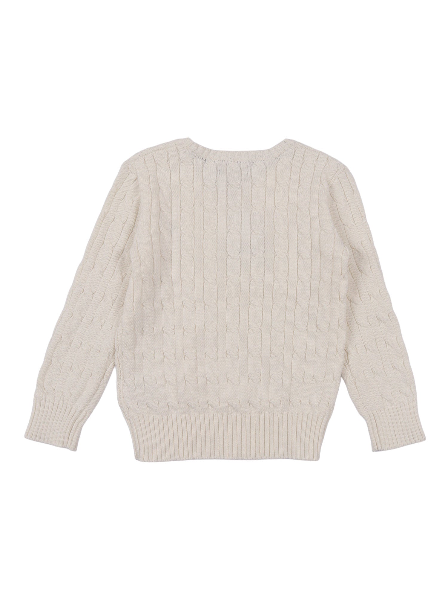 LS CABLE CN-TOPS-SWEATER White Cotton Crewneck