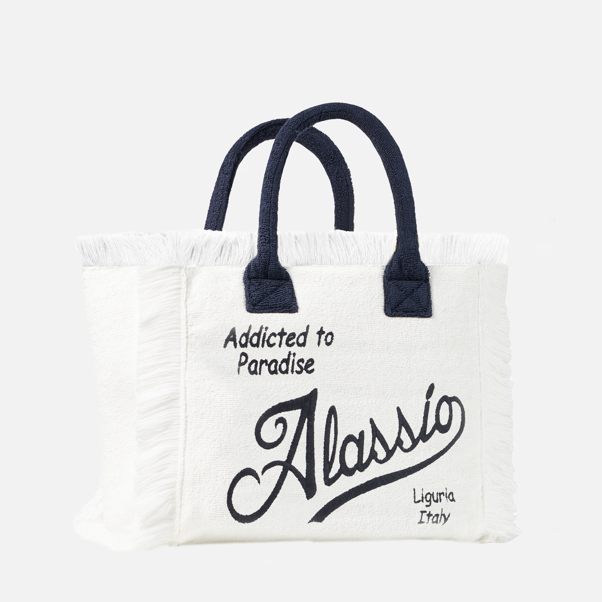 Vanity Terry Shoulder Bag With Alassio Embroidery White