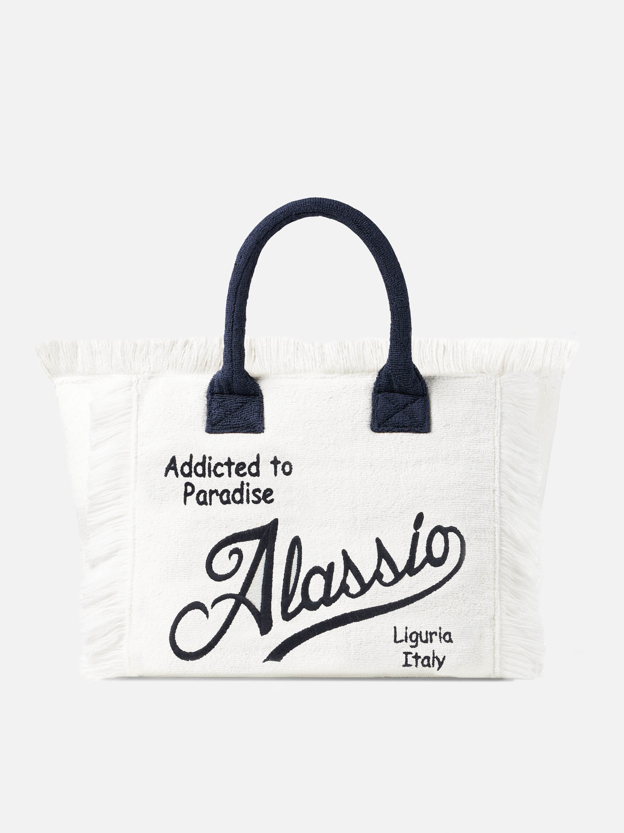 Vanity Terry Shoulder Bag With Alassio Embroidery White