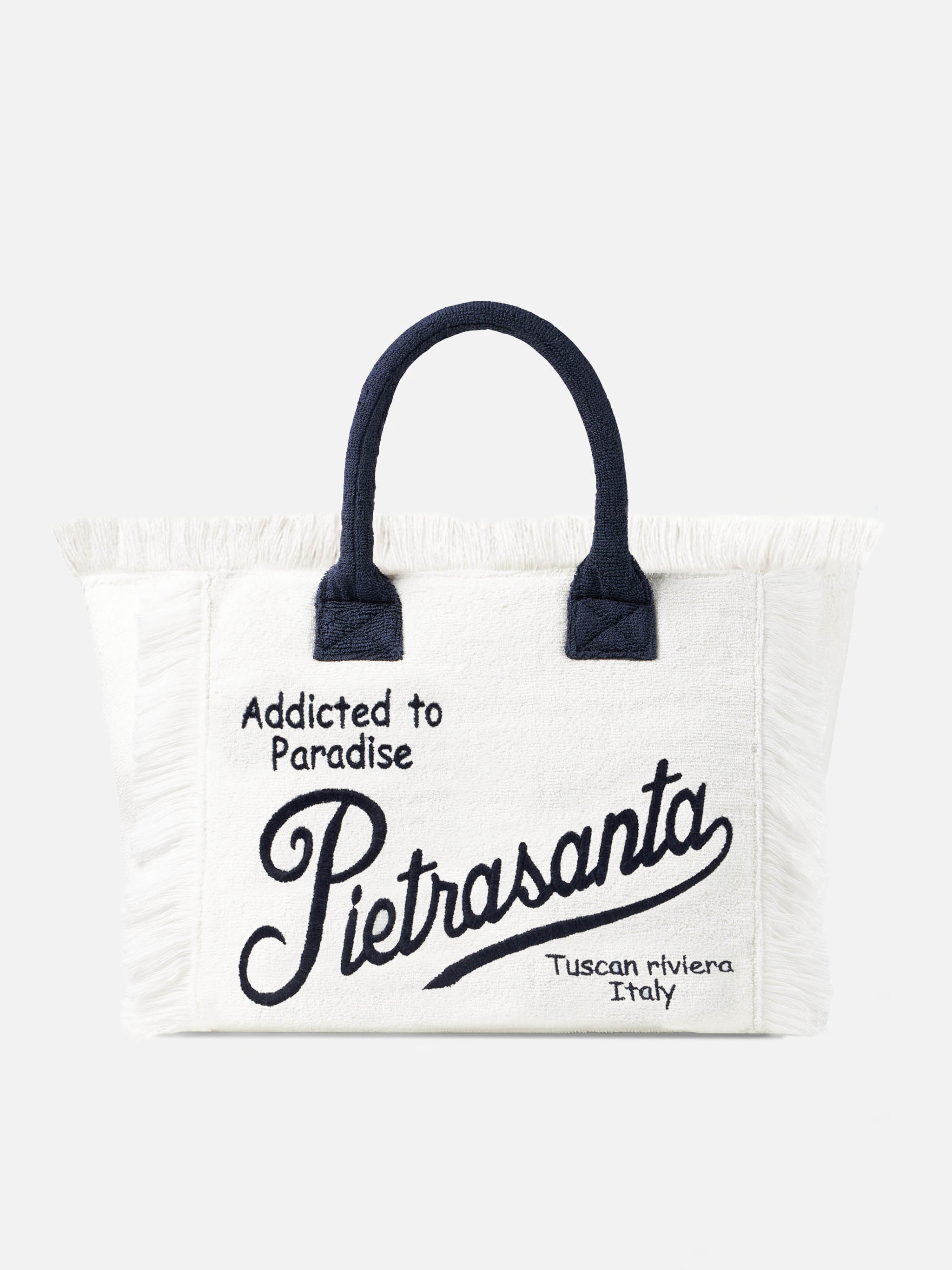 Vanity Terry Shoulder Bag With Pietrasanta Embroidery White