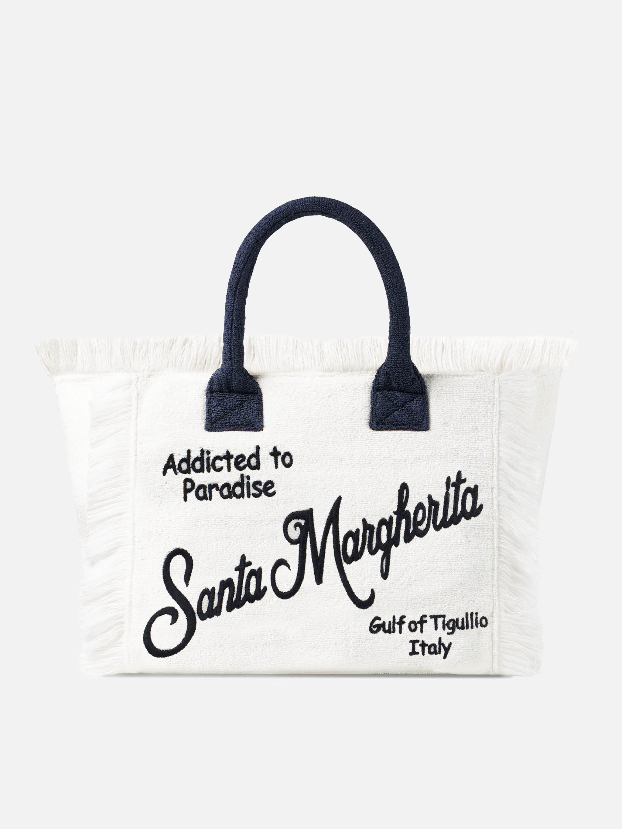 Vanity Terry Shoulder Bag With Santa Margherita Embroidery White
