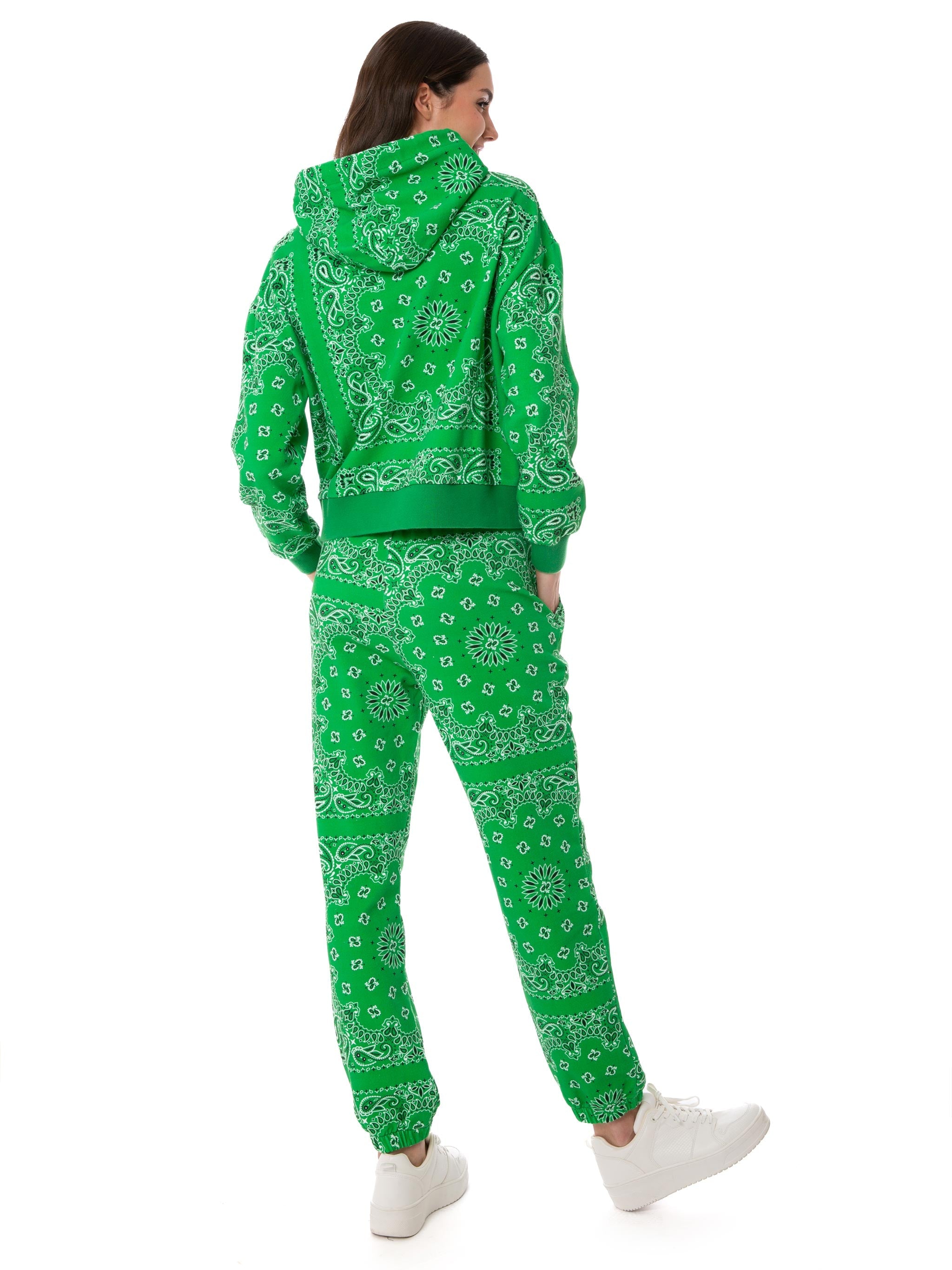 Cotton Hoodie With Bandanna Print Sweatshirt