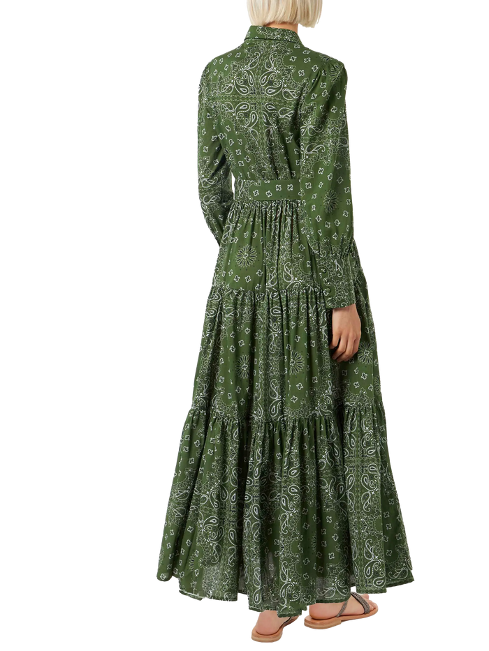 Green Bandana Long Dress Jensen