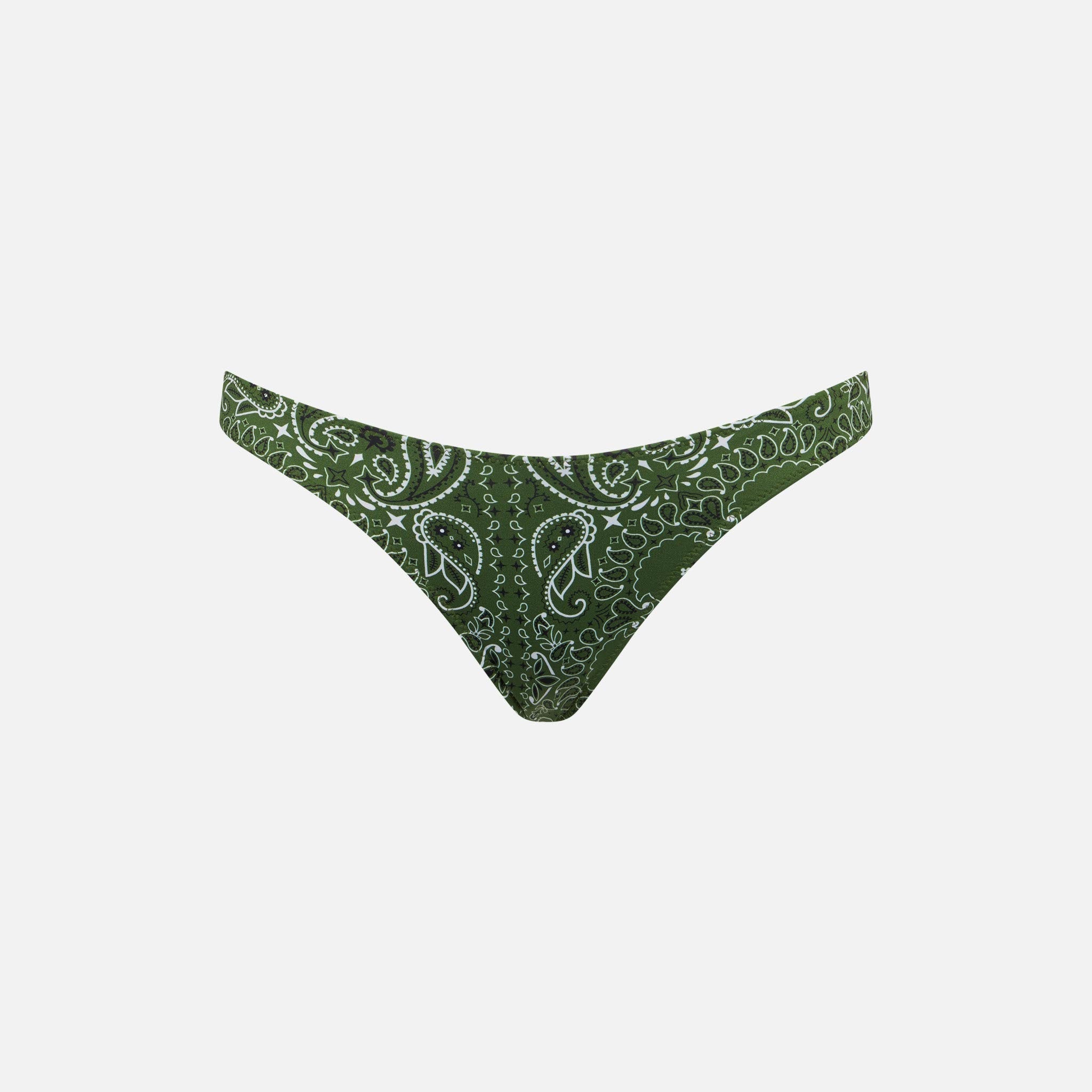 Naomi Military Green Bandana Cheeky Swim Briefs Bottom