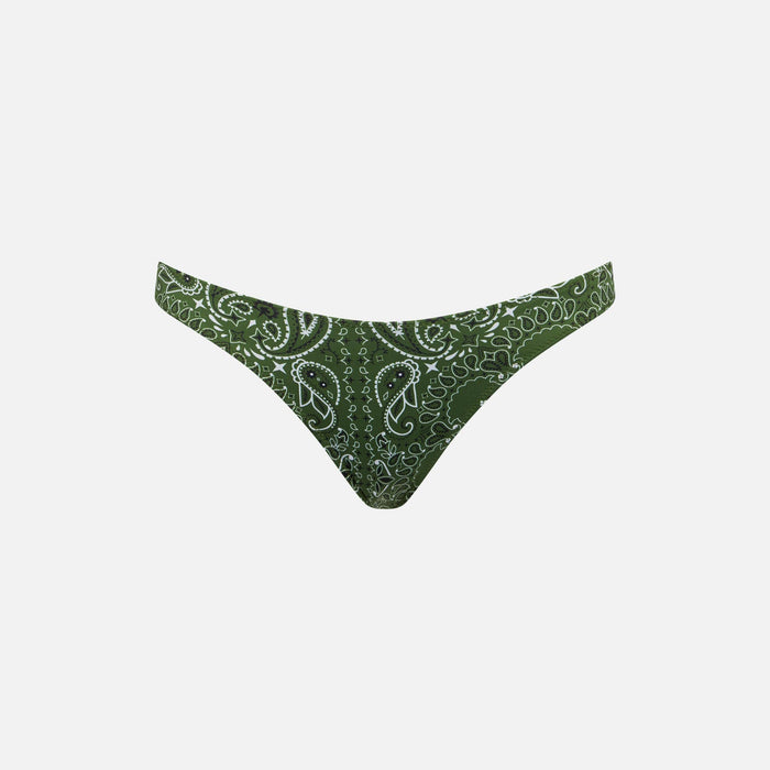 Naomi Military Green Bandana Cheeky Swim Briefs Bottom