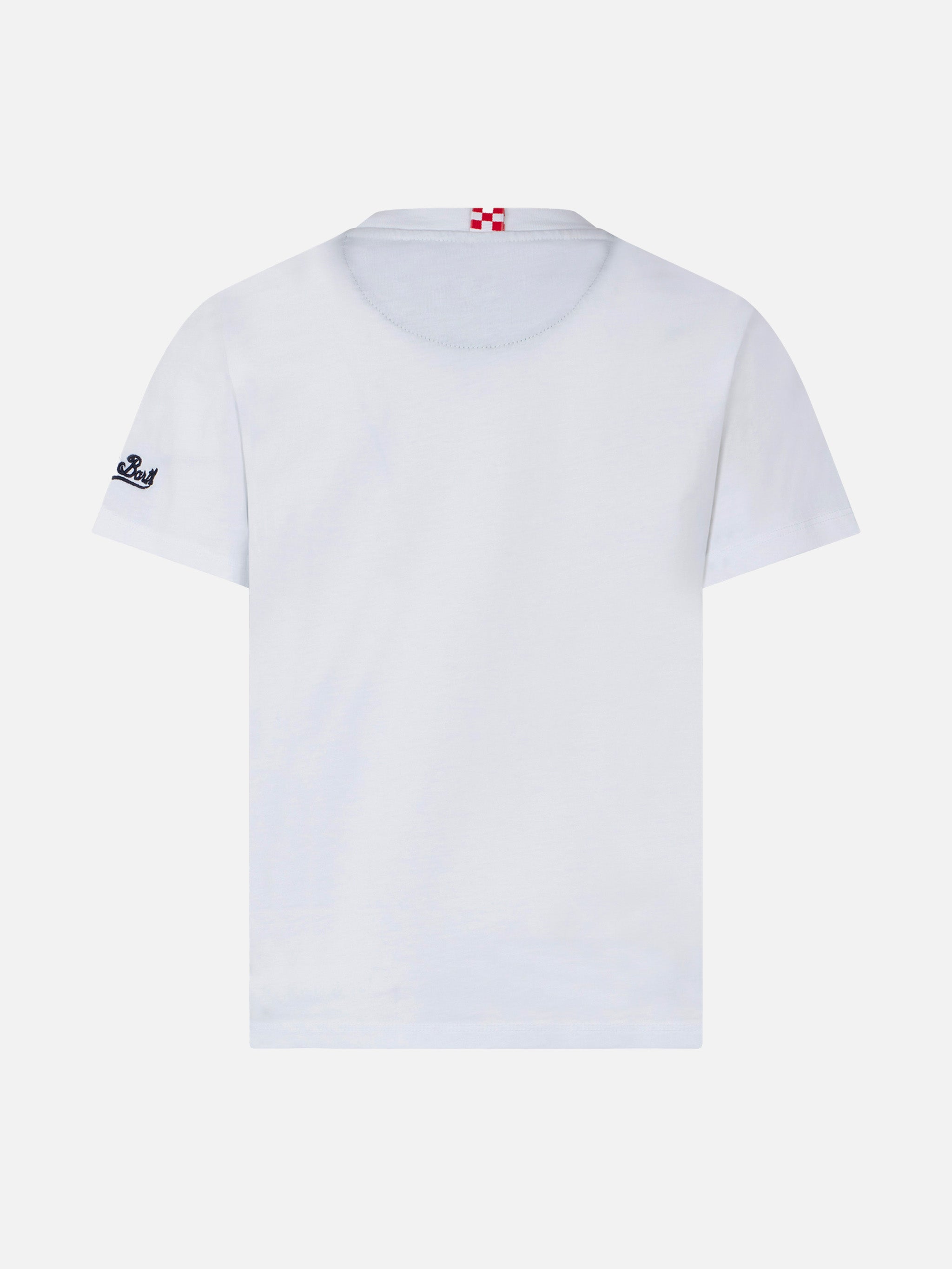 Boy Cotton T-Shirt With Printed Pocket Green