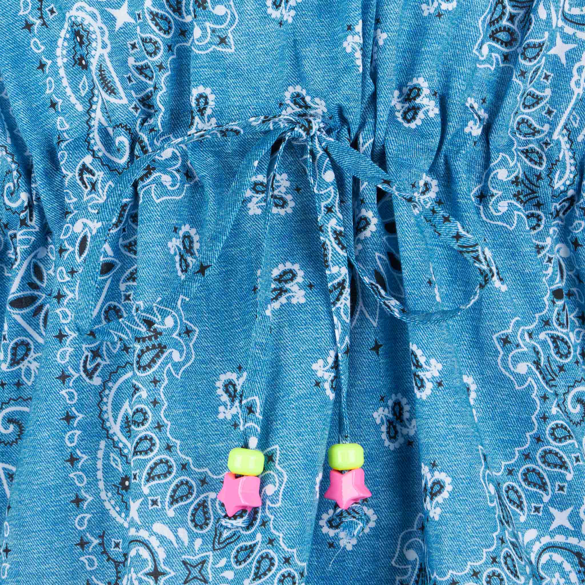 Girl Poncho With Light Blue Bandanna Print Sky Beach Robe