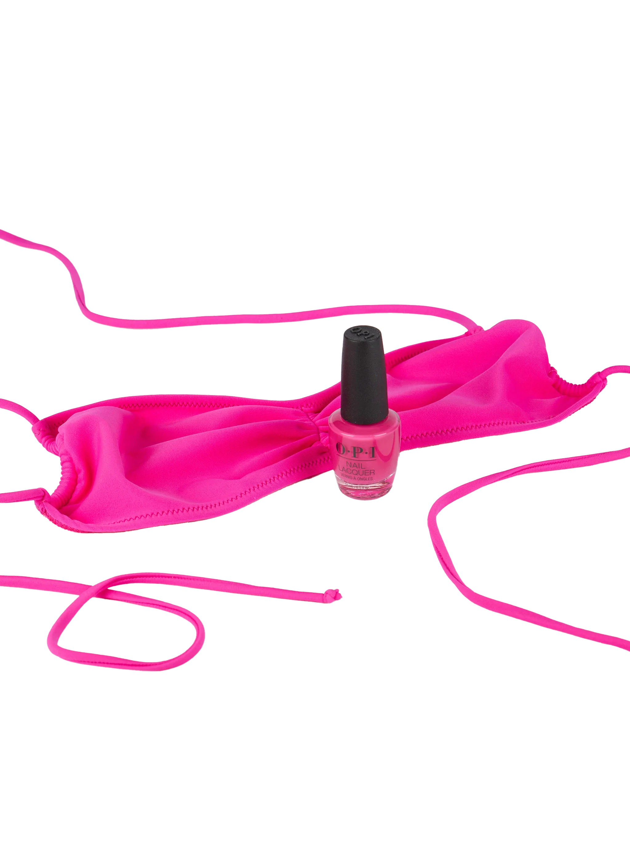 Fuchsia Crinkle Levante Bandeau Swimsuit Top Pink