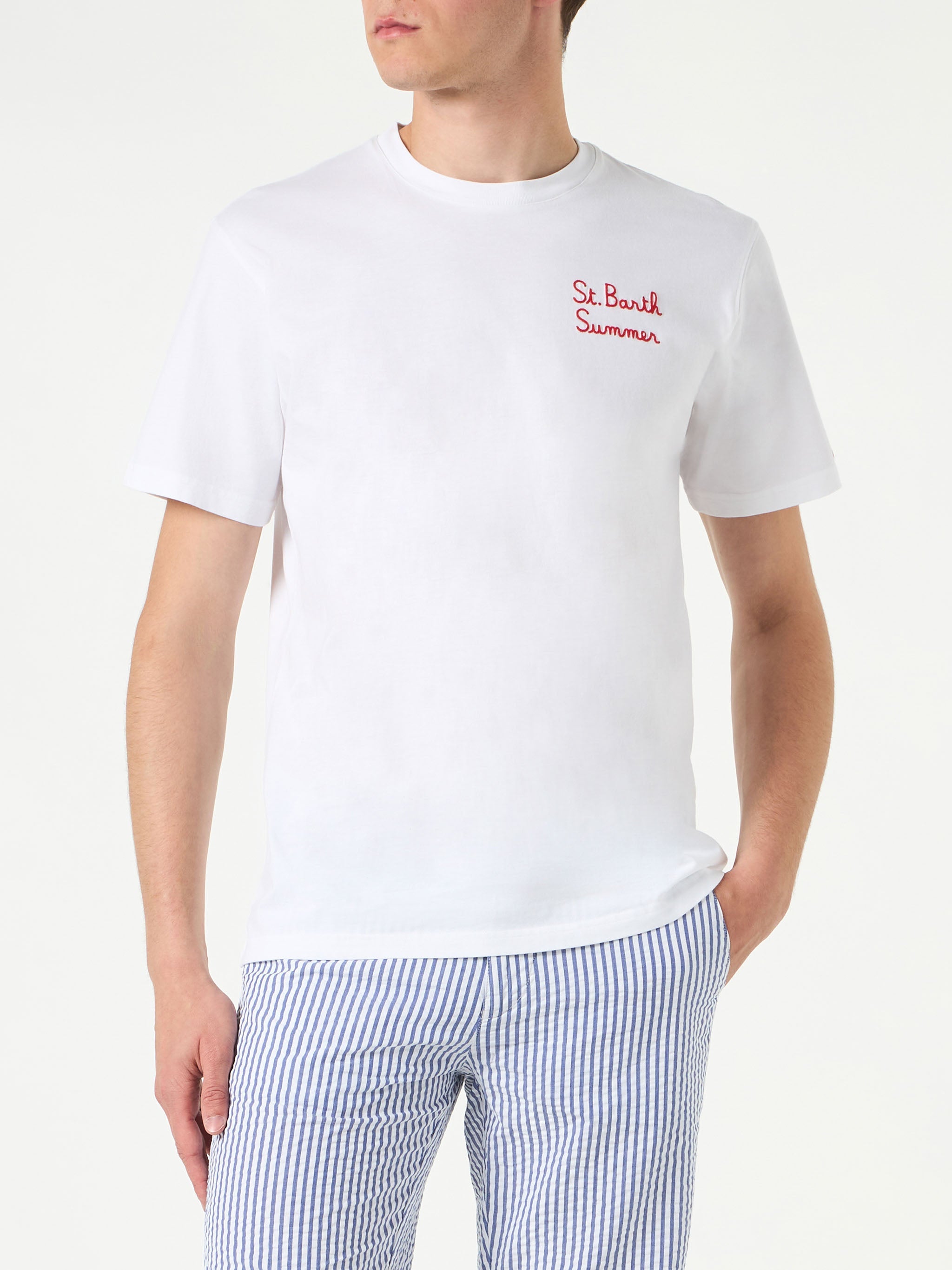 Man Cotton T-Shirt With Simpson Family Print | The Special Edition White
