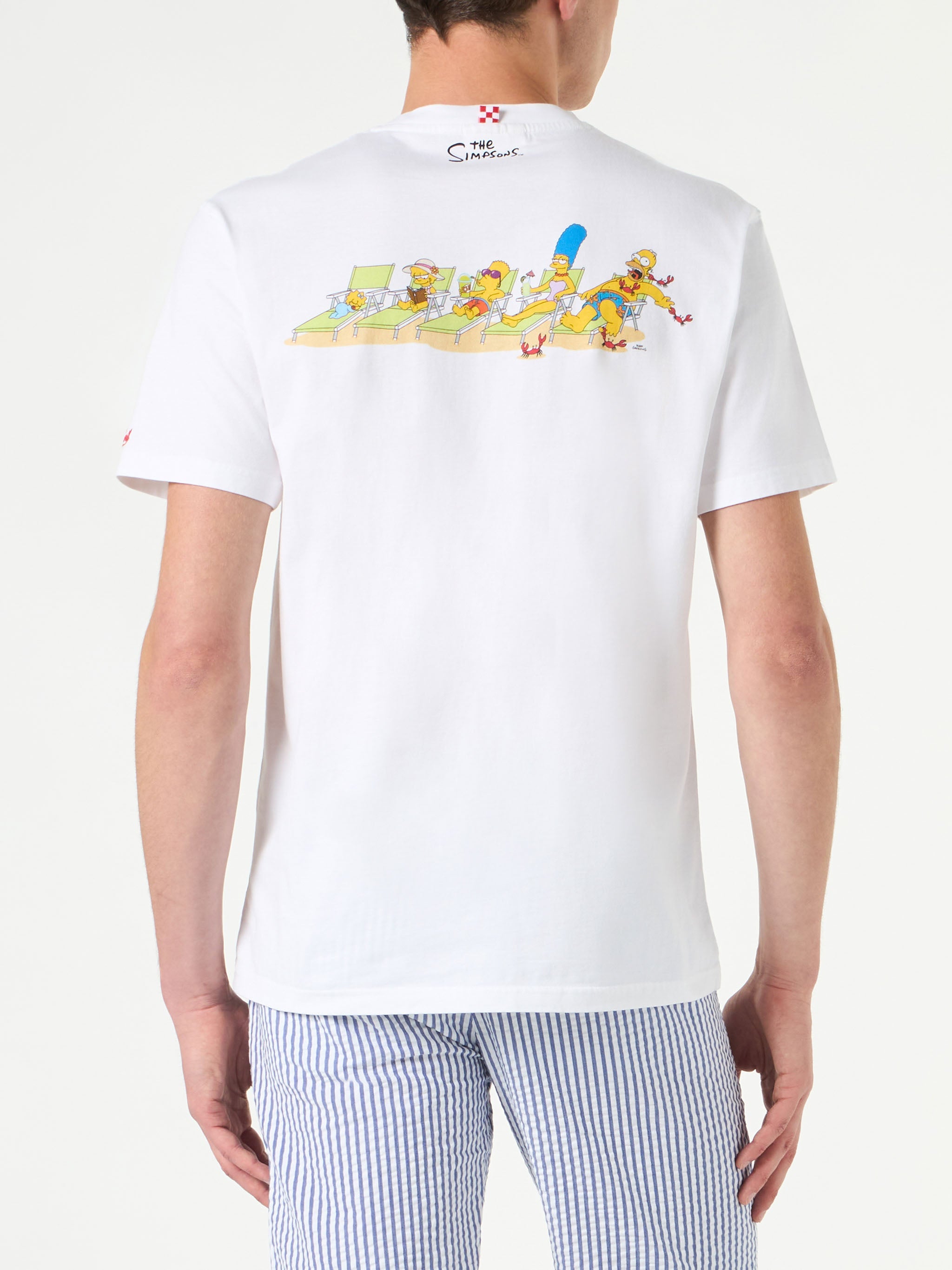 Man Cotton T-Shirt With Simpson Family Print | The Special Edition White