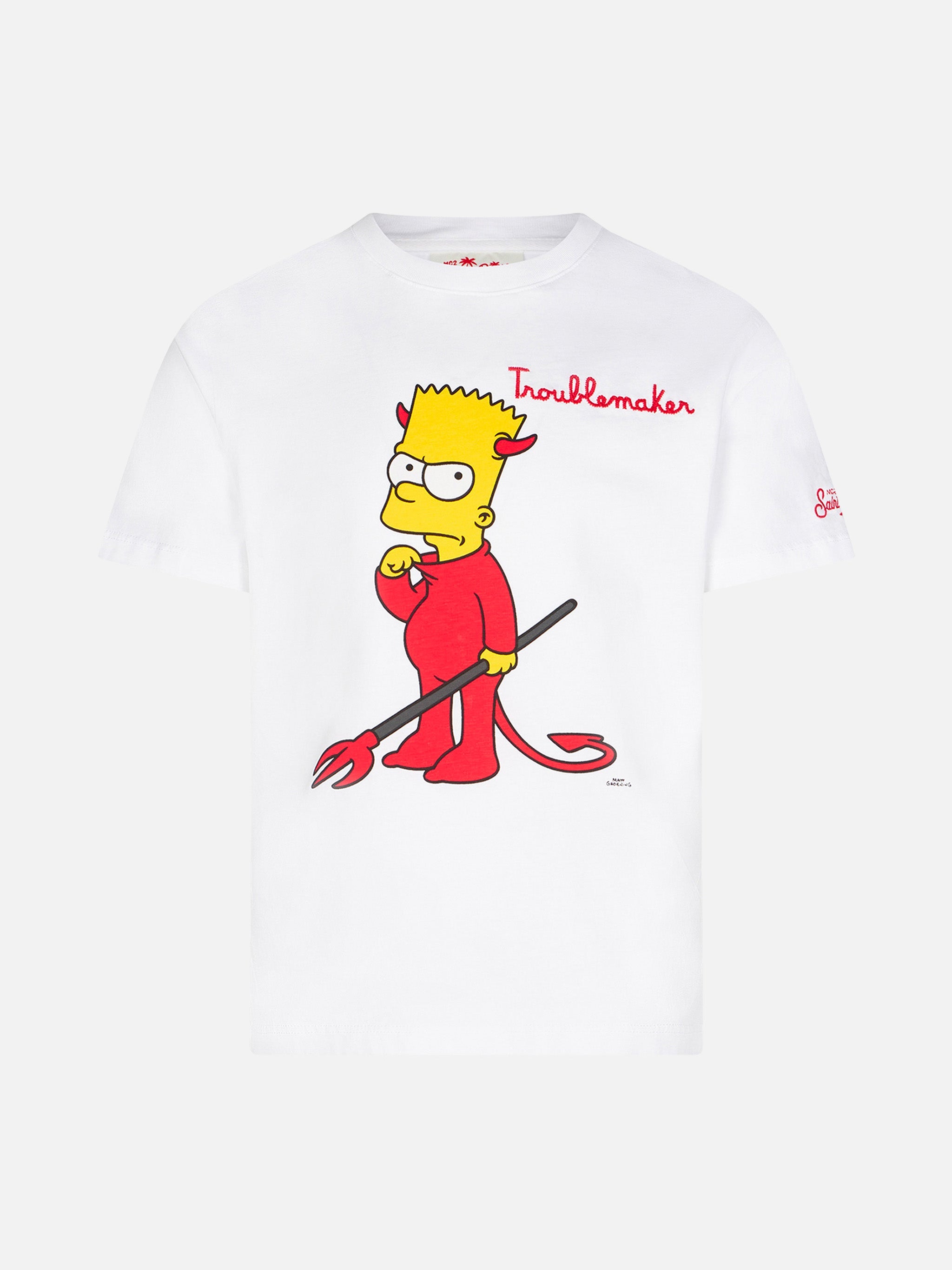Boy Cotton T-Shirt With Devil Bart Print | The Simpsons Special Edition White