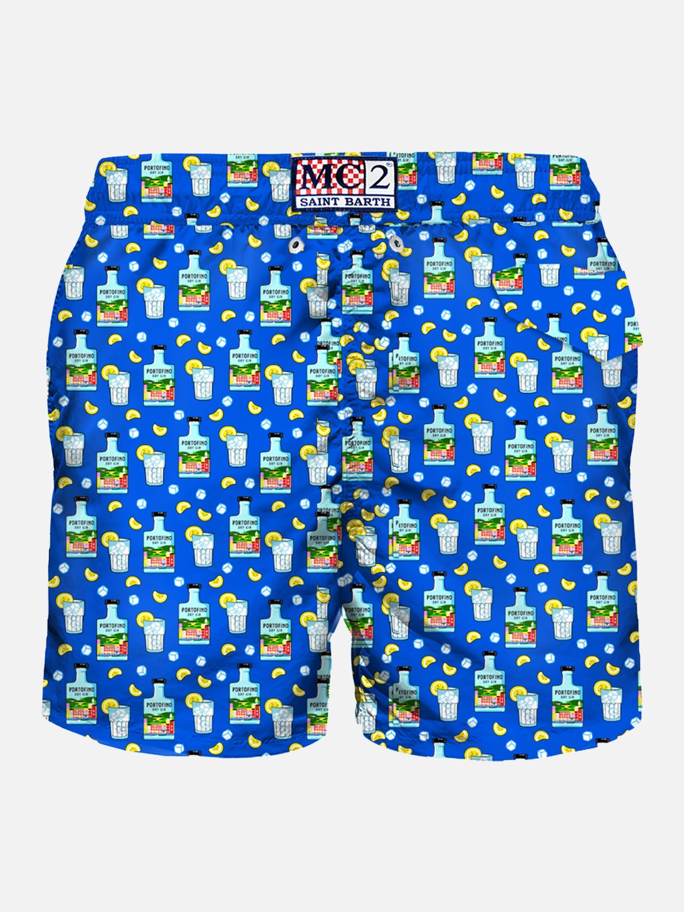 Man Light Fabric Swim Shorts With Gin Print | Portofino Dry Special Edition Swimshort