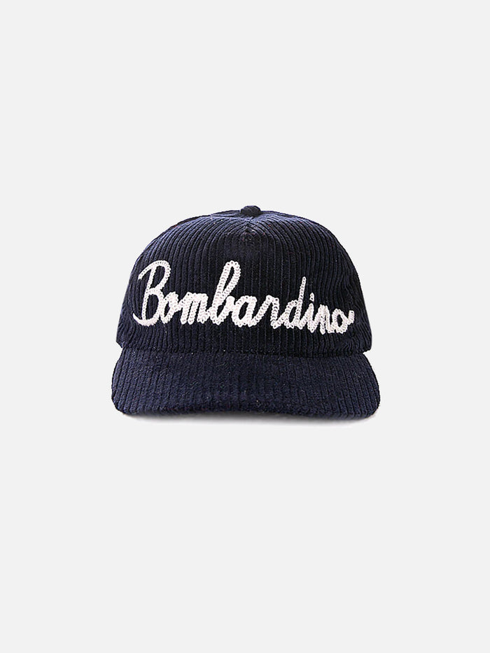 Baseball Corduroy Cap With Bombardino Embroidery Blue Hat