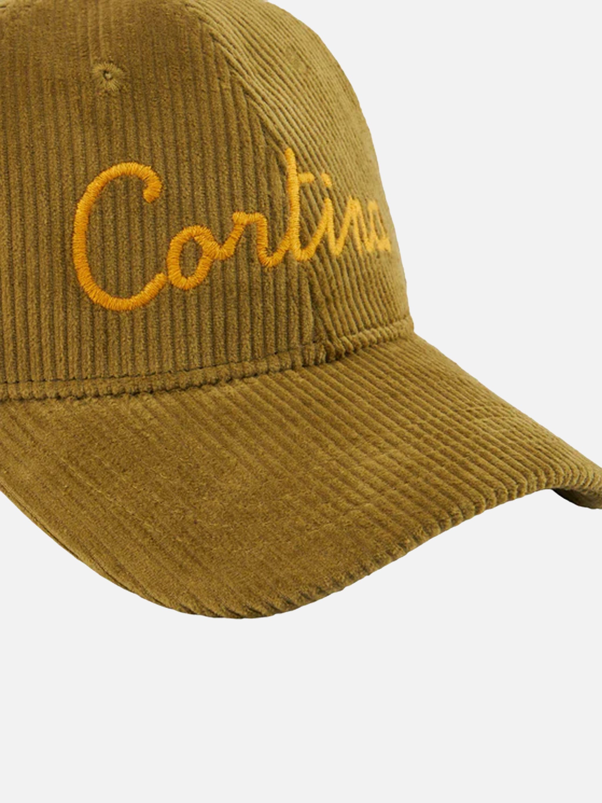Baseball Corduroy Cap With Cortina Embroidery Green Hat