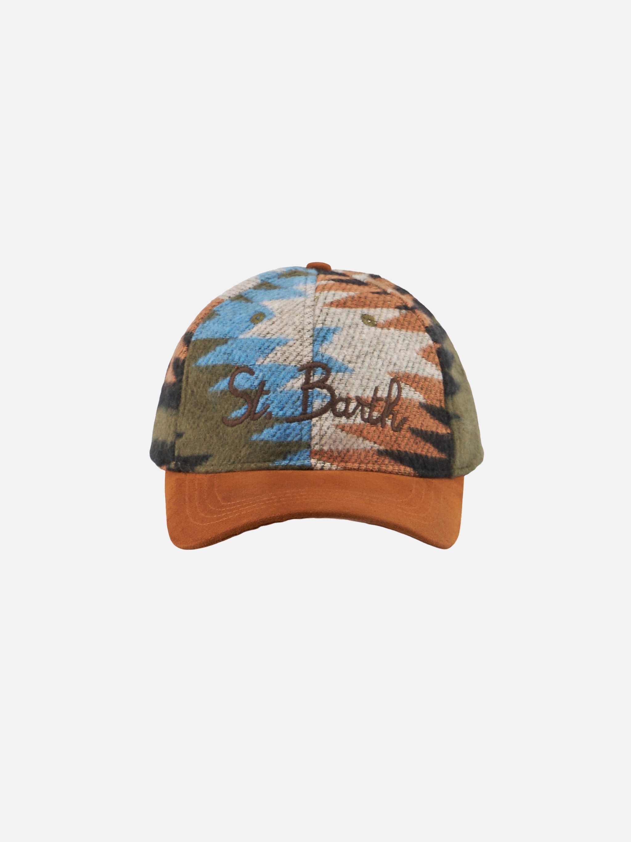 Baseball Corduroy Cap With St. Barth Embroidery Hat
