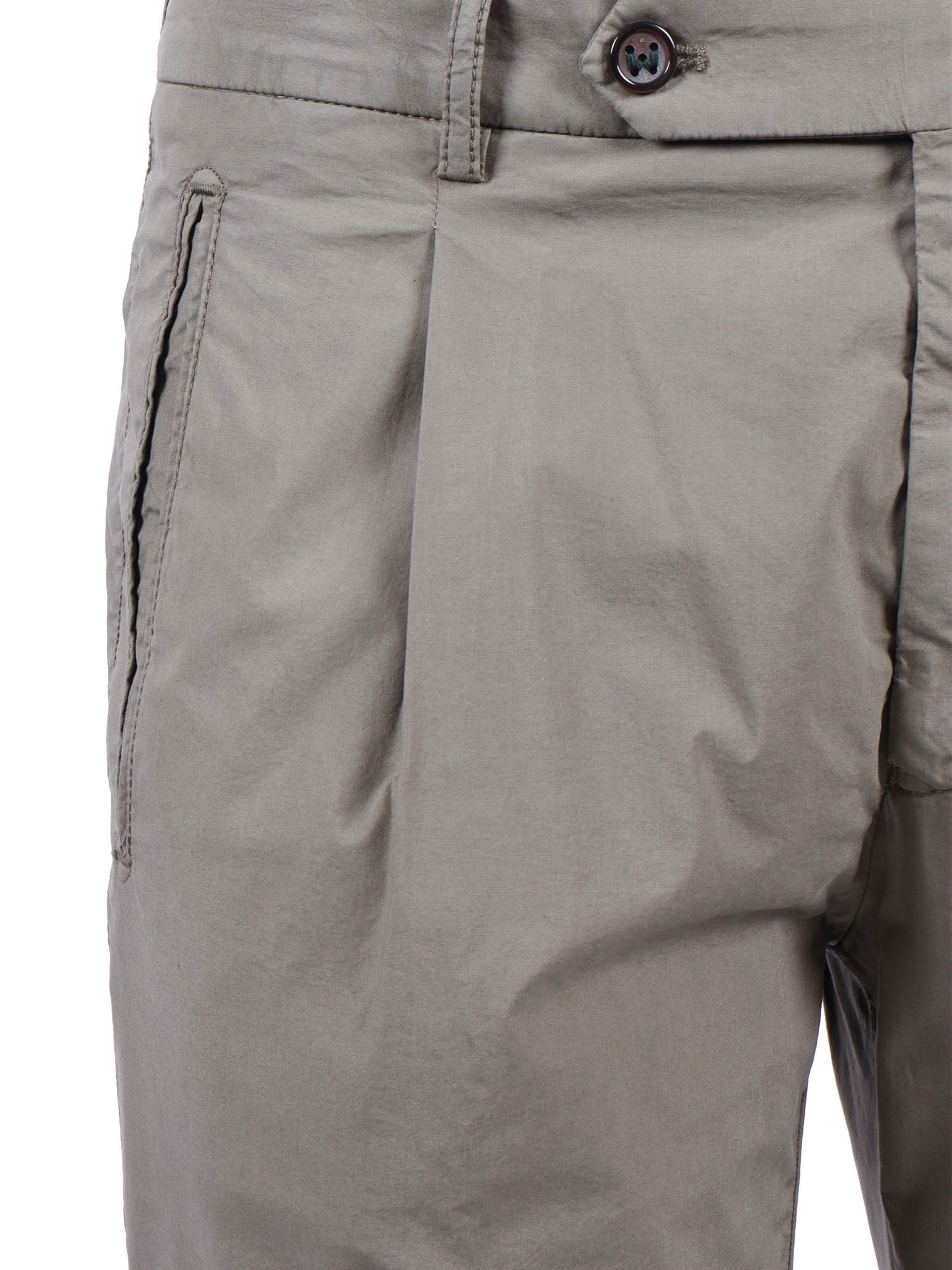 Retrolong-Gd Pants Green Cotton Lyocell Elastane