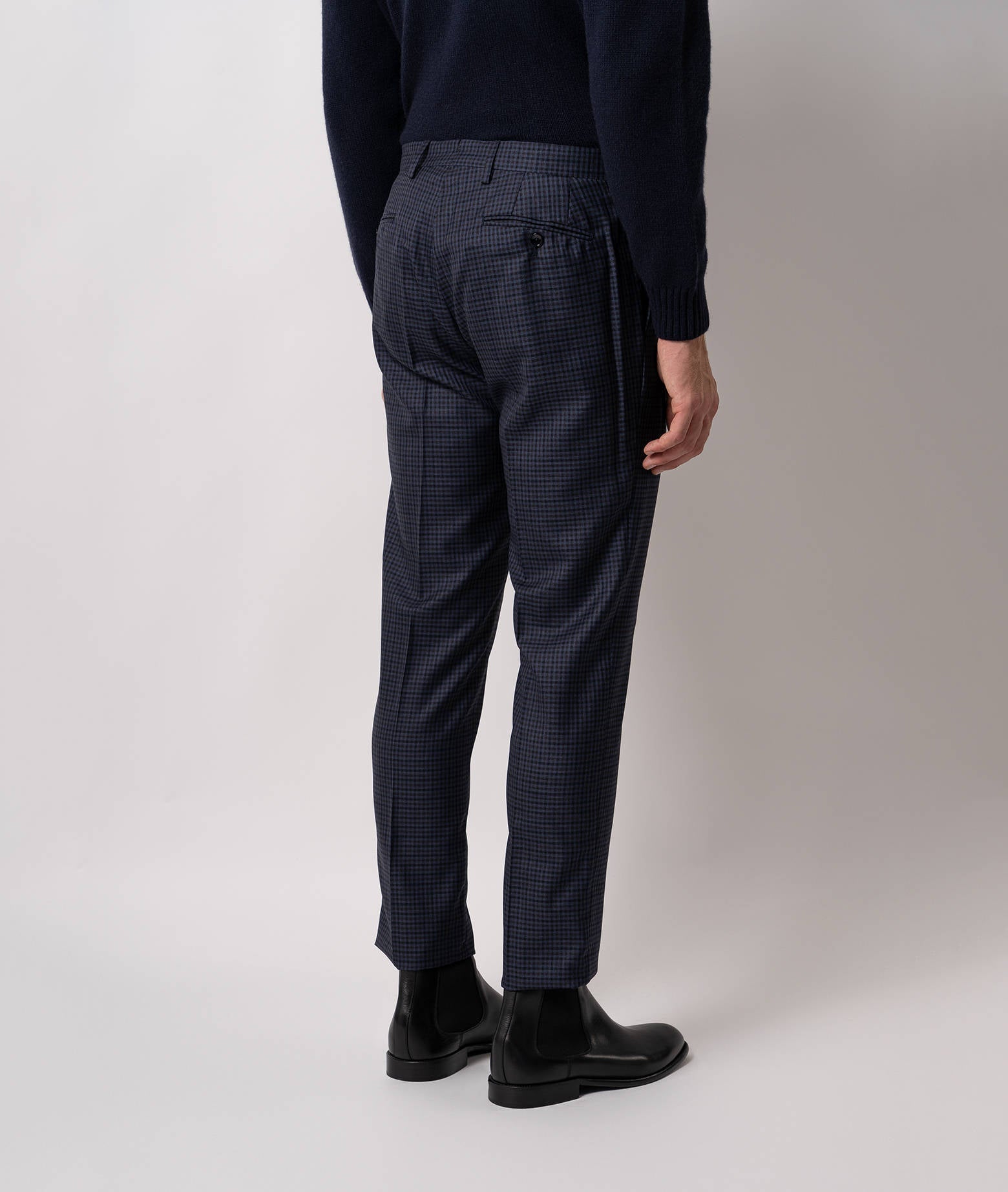 Wool Trousers Oberlech Navy No Pinces