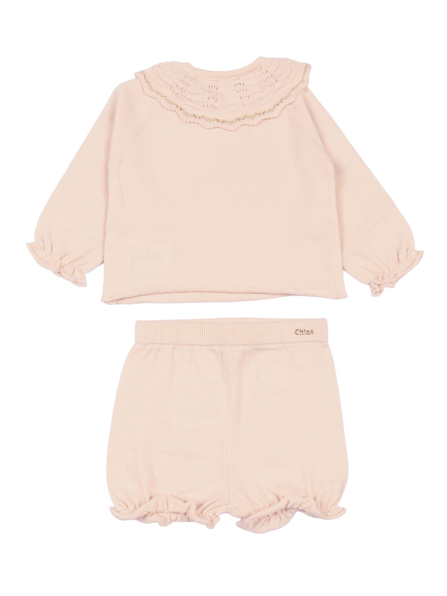 Set of cardigan and bloomers blended Pink Cotton Cashmere