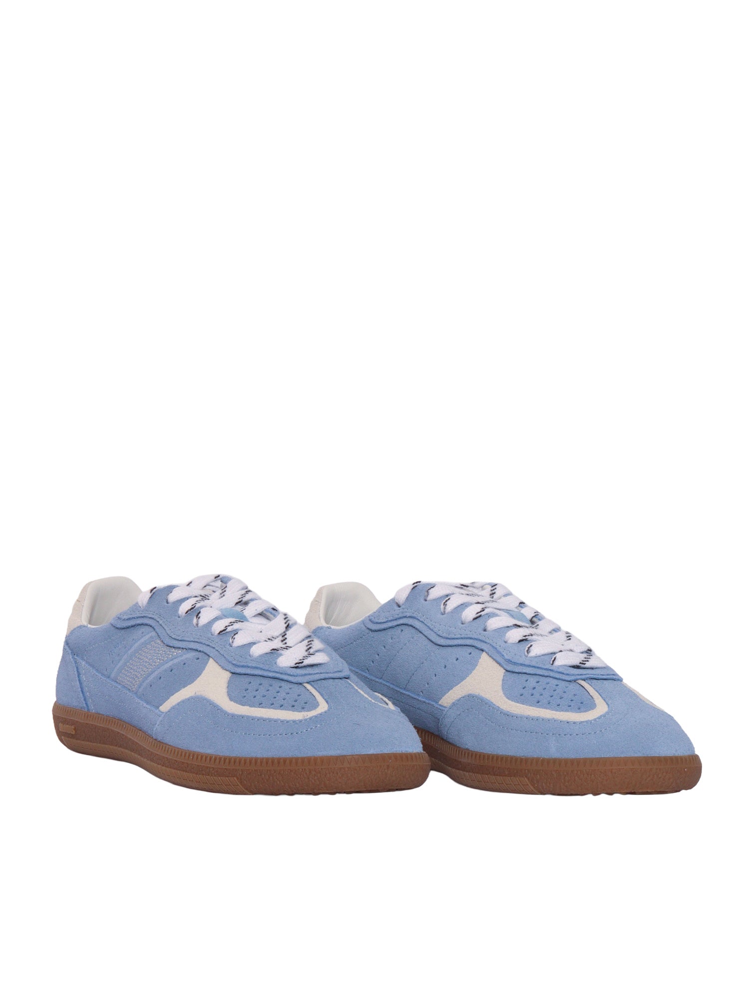 Tb.490 Rife Cornflower Blue Cream Leather Sneakers Altezza Tacco 2 Cm