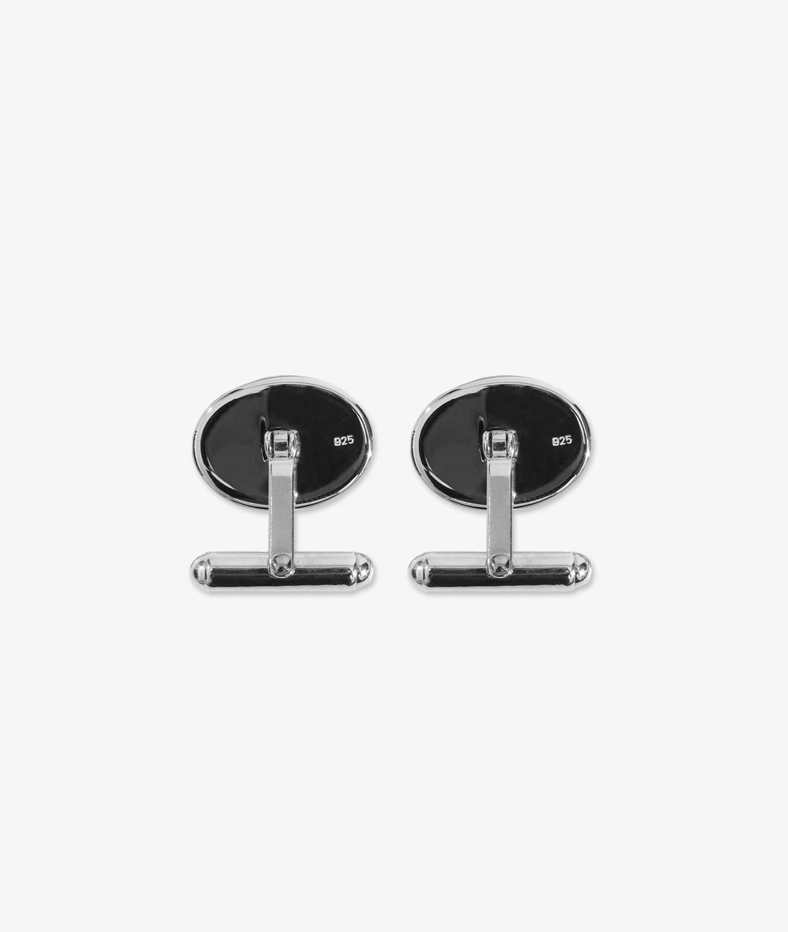 Oval Plain Cufflinks Silver