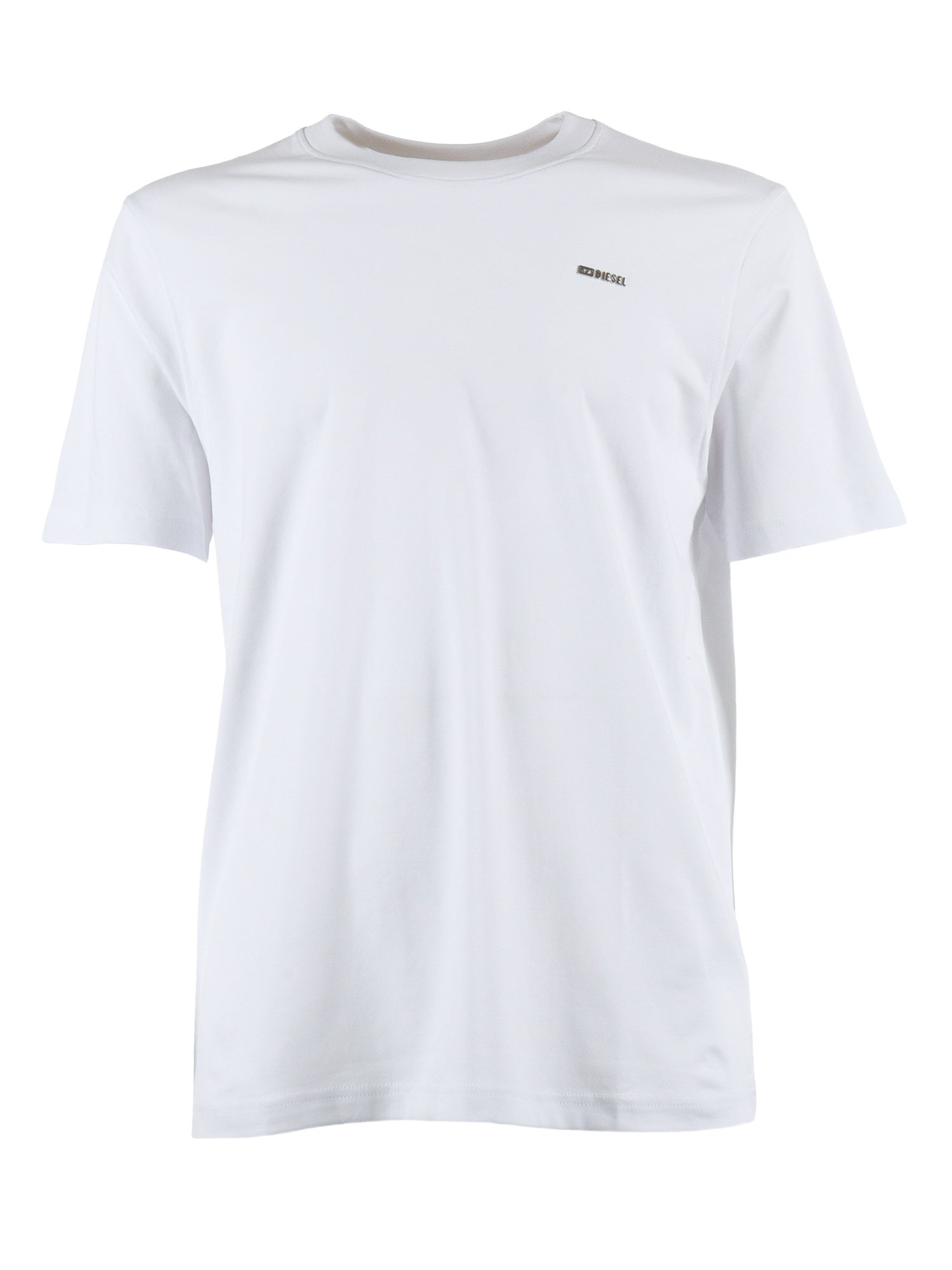 T-shirts White Cotton Rib Elastan Short Sleeves T-shirt