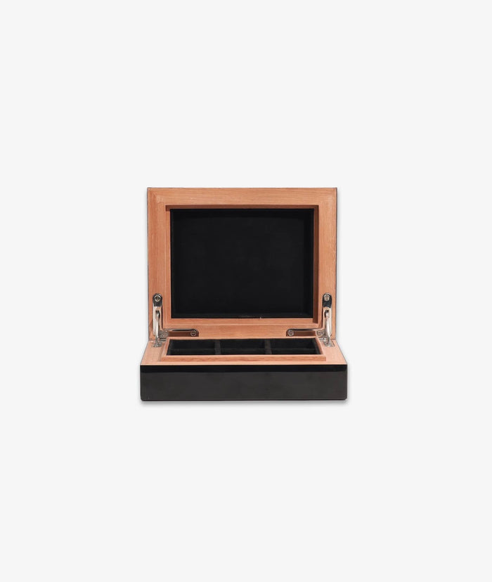 Black Cufflink Box Neutral Jewelry Case
