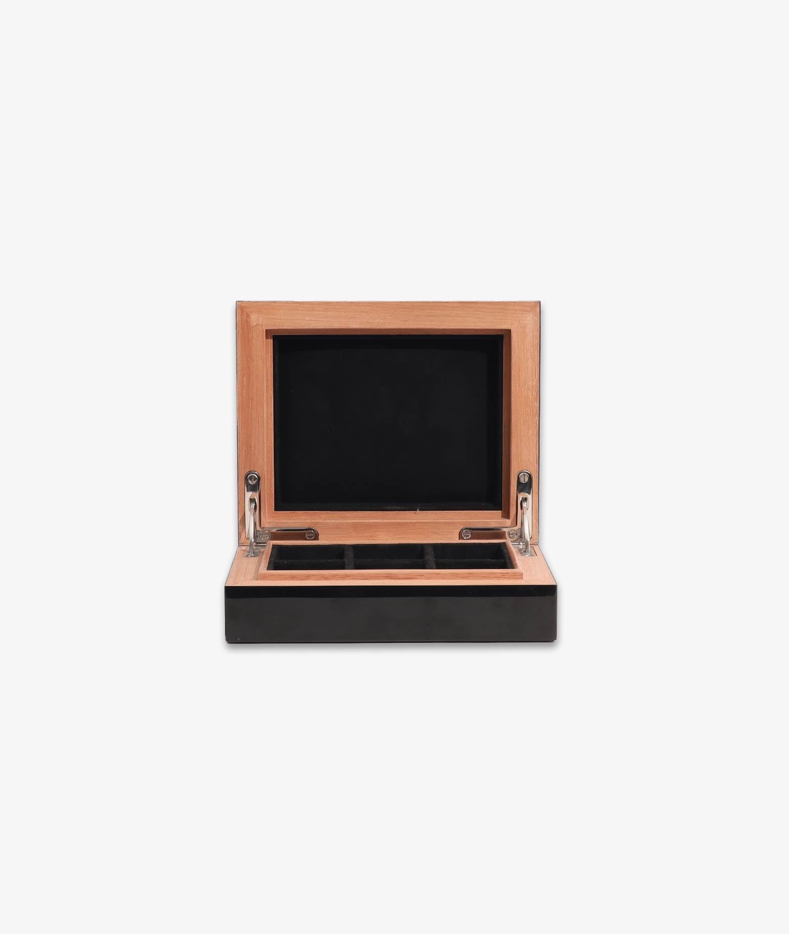 Black Cufflink Box Neutral Jewelry Case
