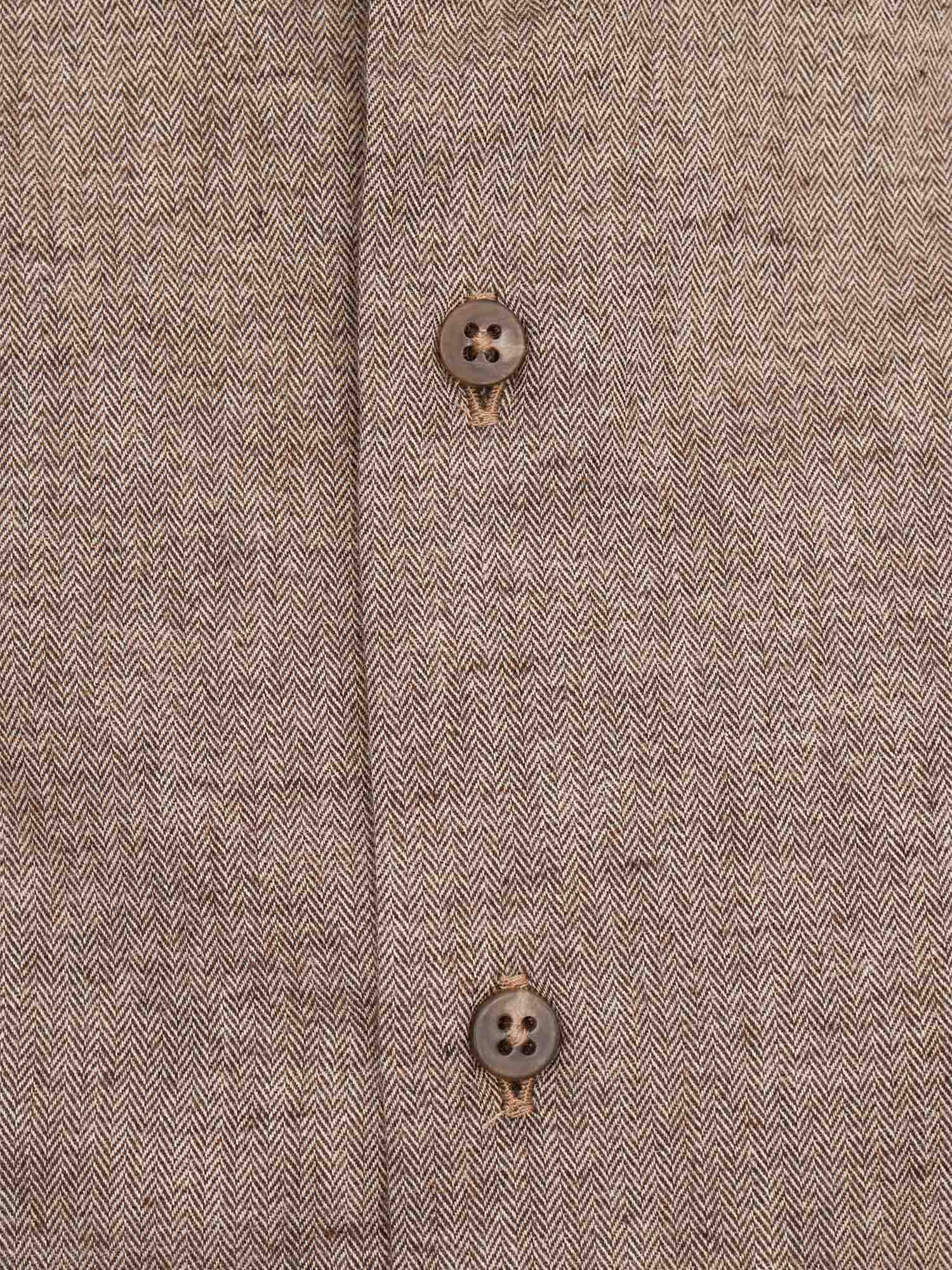Mens Shirt Brown Cotton