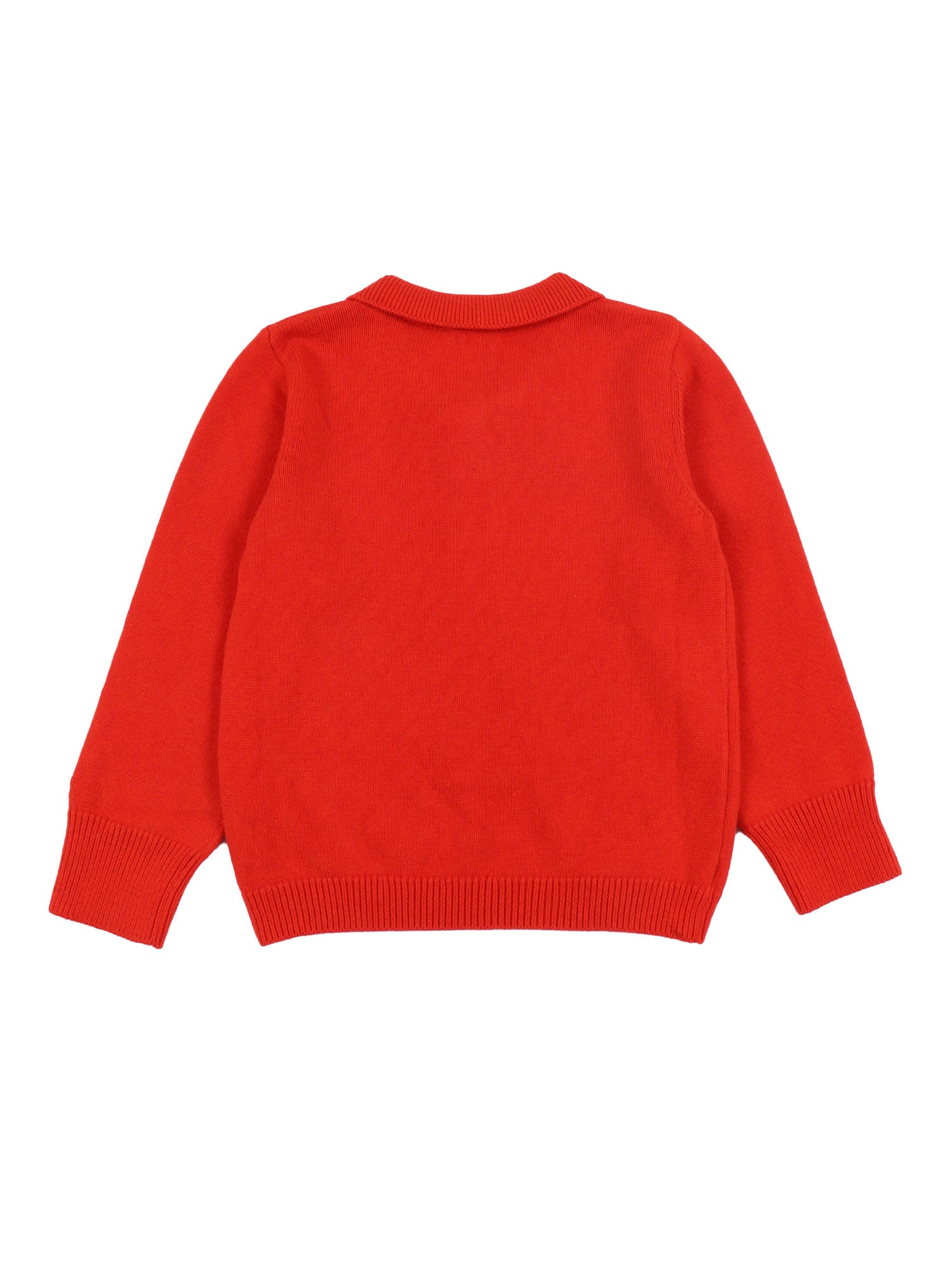 Knitted Tie Sweater Red Organic Cotton Rws Wool Crewneck
