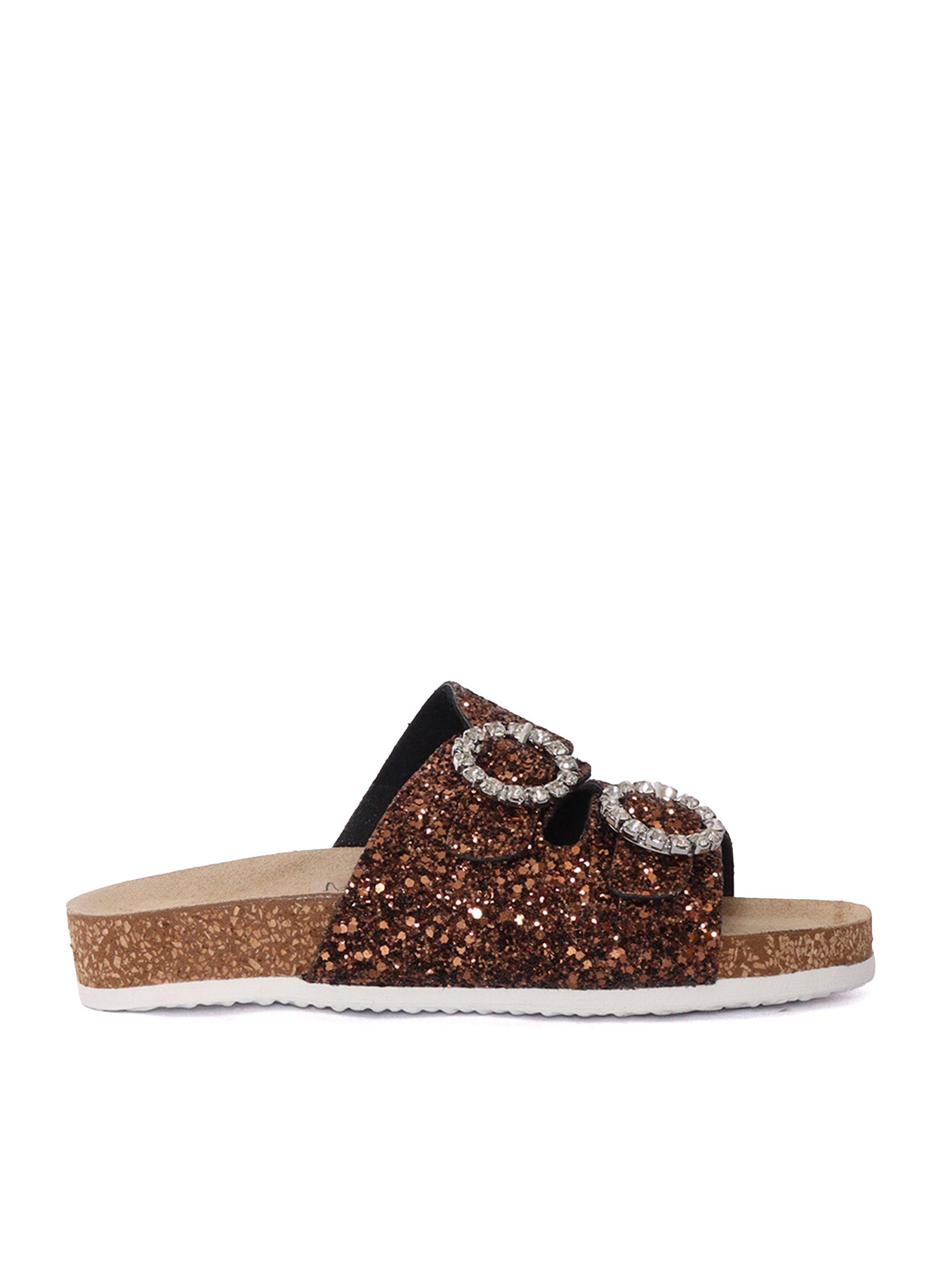GLITTER SANDALS Brown Polyurethane Cotton Acrylic