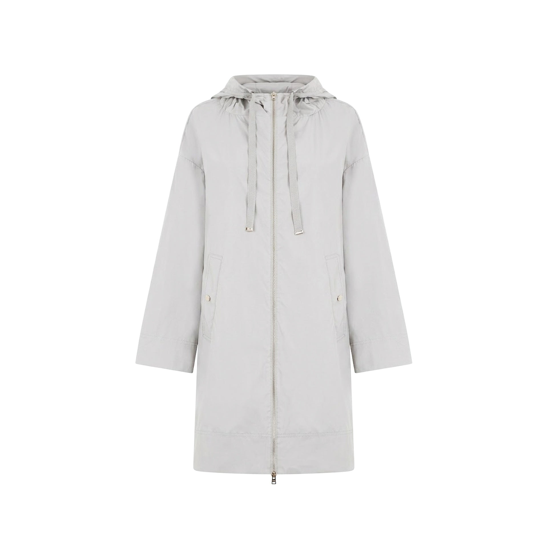 Herno Lightweight Parka Coat Gray Elastane Polyamide