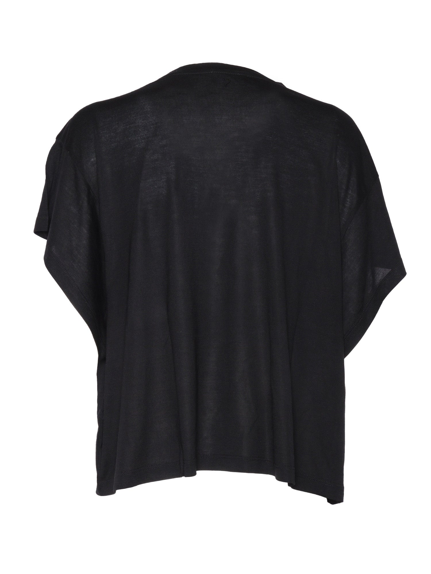 V NECK SWEATER Black Modal Silk
