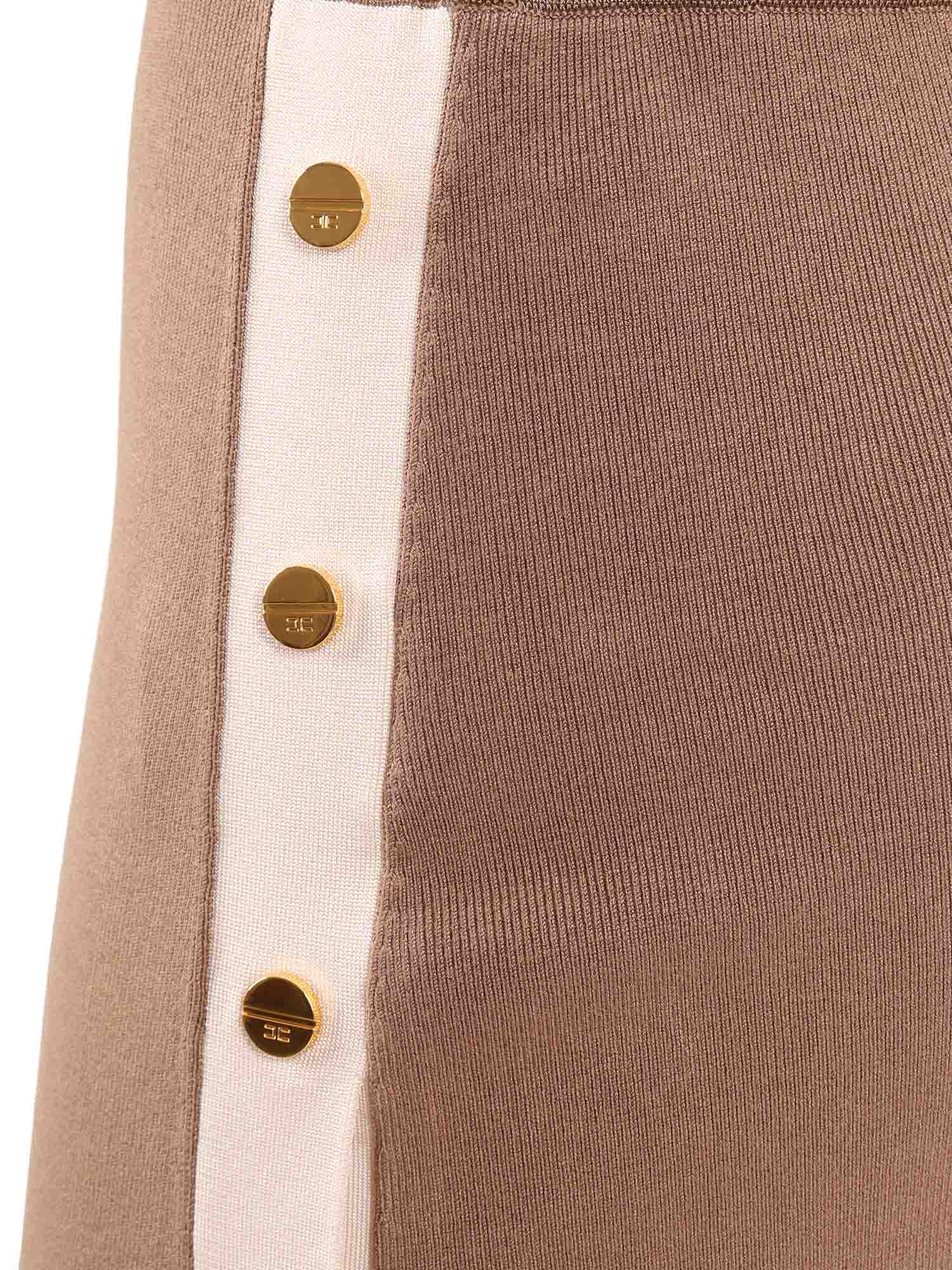 KNITTED SKIRT WITH BELT Beige Viscose Polyamide