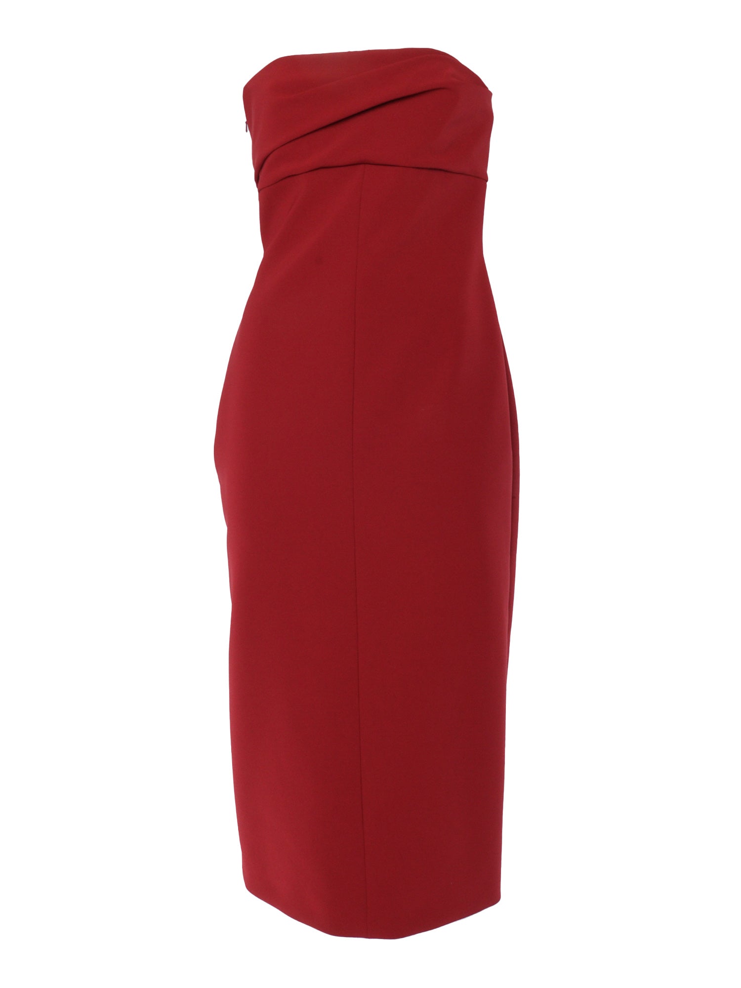 Red Midi Dress Polyester Polyurethane