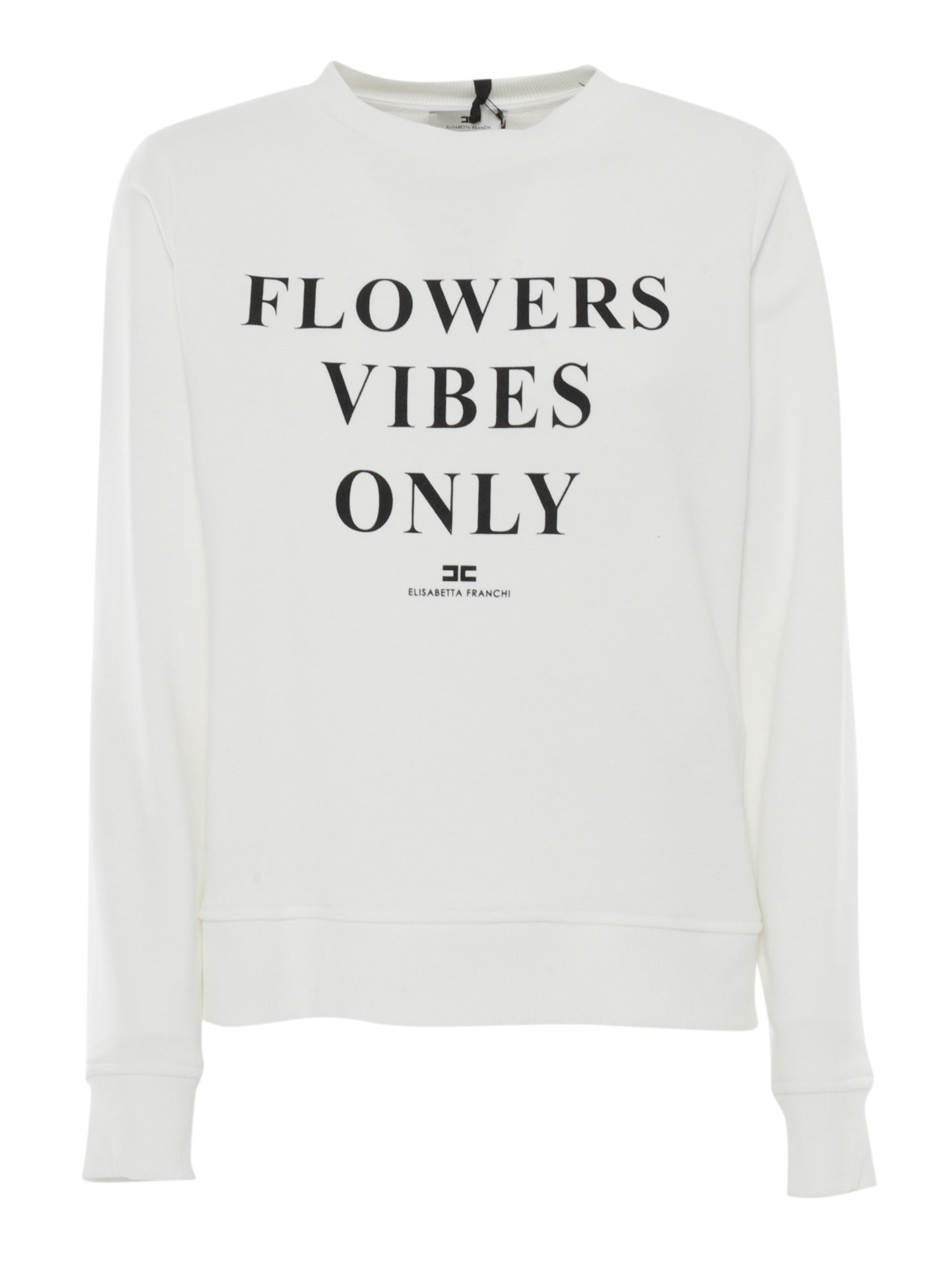 White shirt with writing Cotton Polyester Crewneck