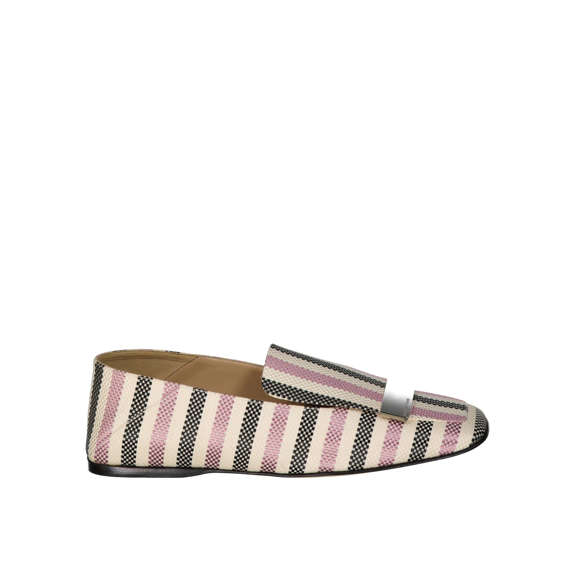 Sergio Rossi Jacquard Loafers White Fabric