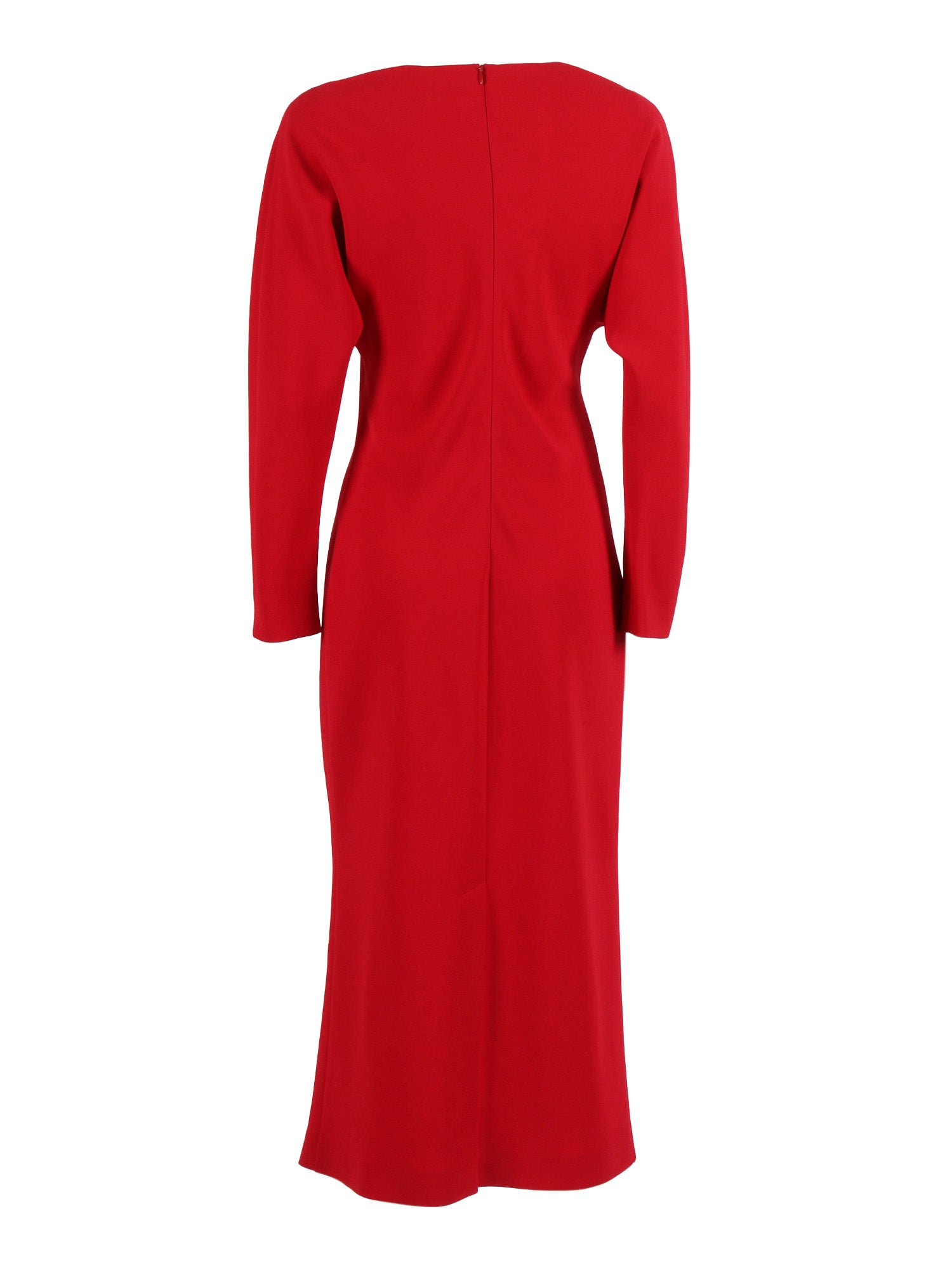 Dress Red Viscose Acetate Elastane Midi