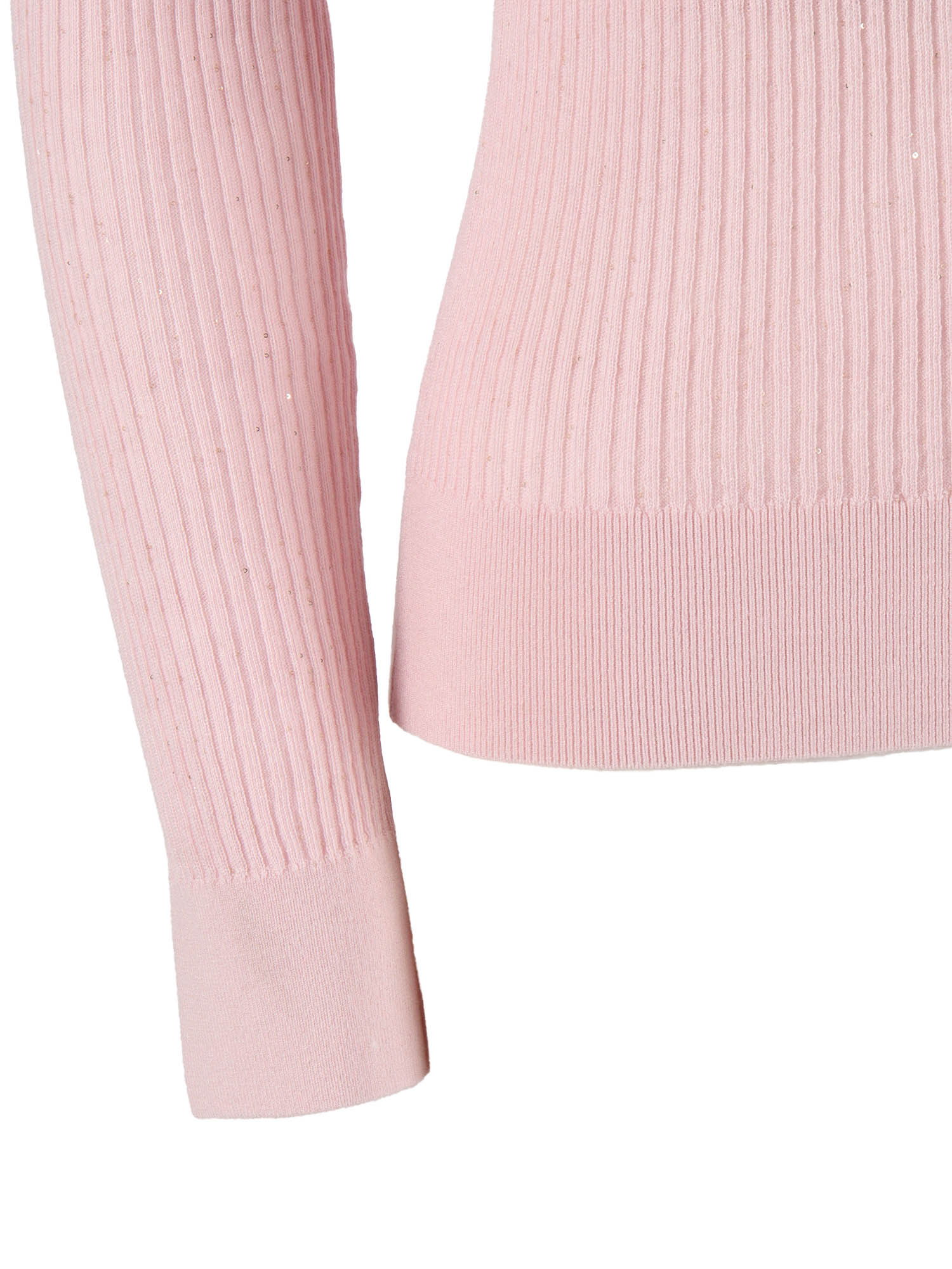 SWEATER Pink Silk Wool Crewneck